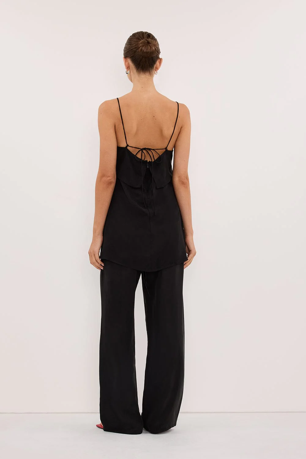 ADDIE BLACK CUPRO DRAWSTRING PANT - Image 4