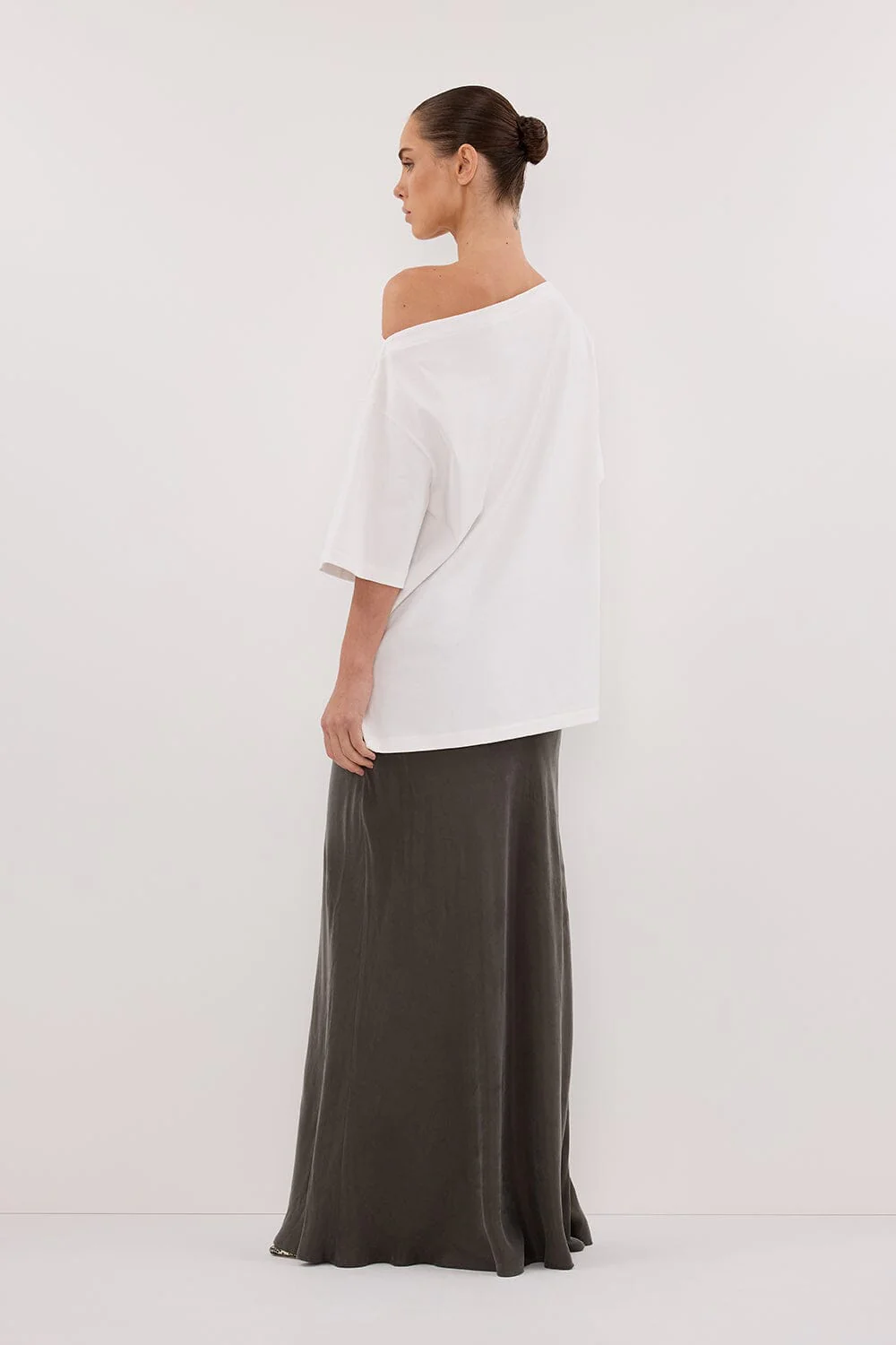 ADDISON PETROL BIAS CUPRO MAXI SKIRT - Image 4