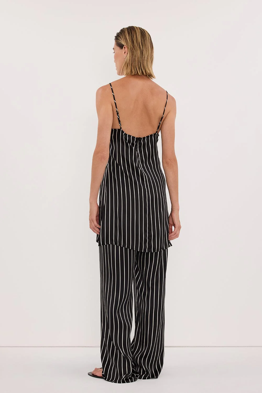 ADRIENNE BLACK STRIPE SILK CAMI - Image 4
