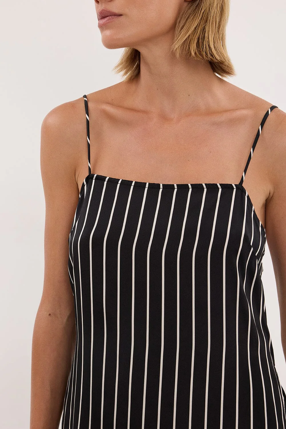 ADRIENNE BLACK STRIPE SILK CAMI - Image 5