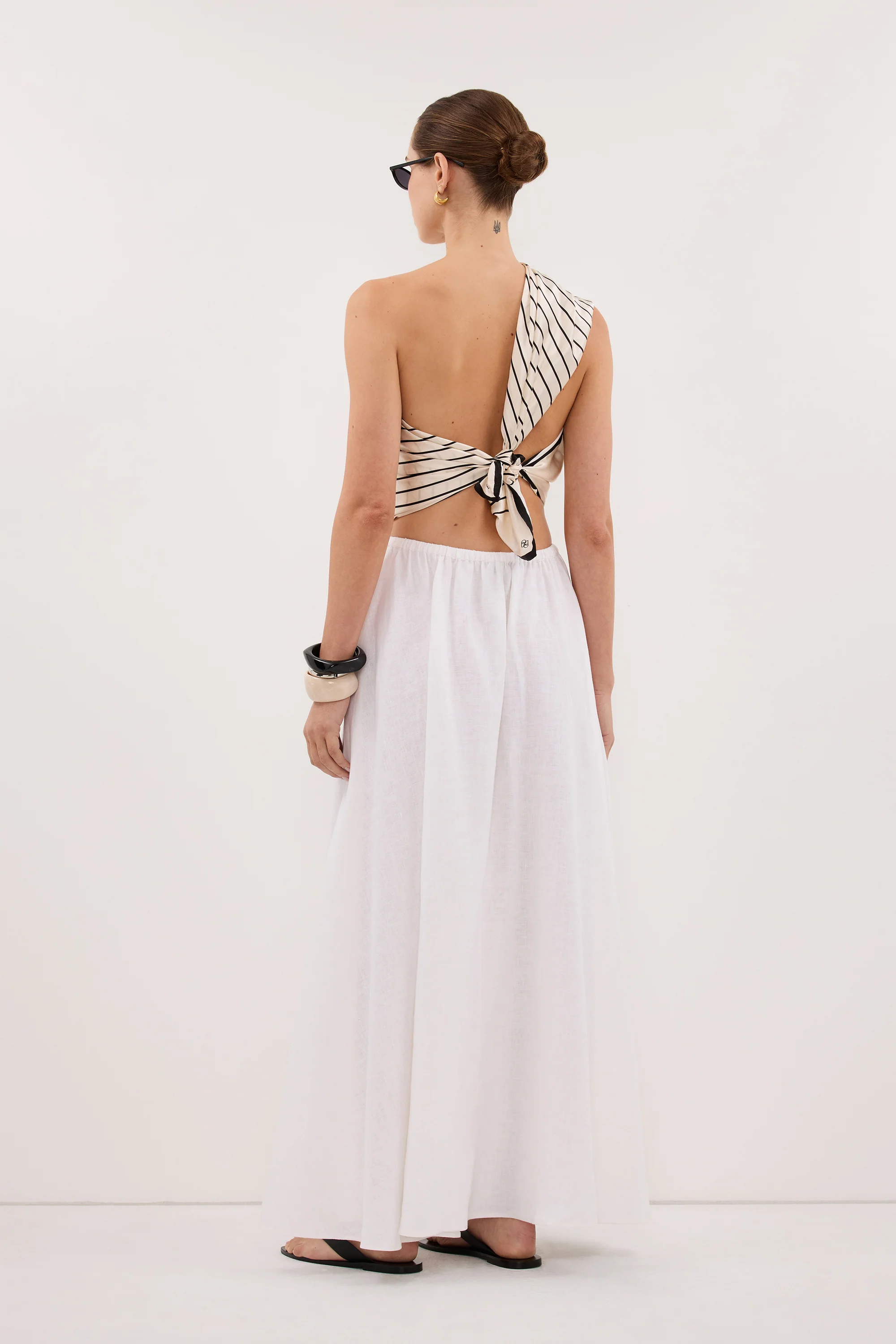 ADRIENNE CREAM SILK PRINT SCARF - Image 4