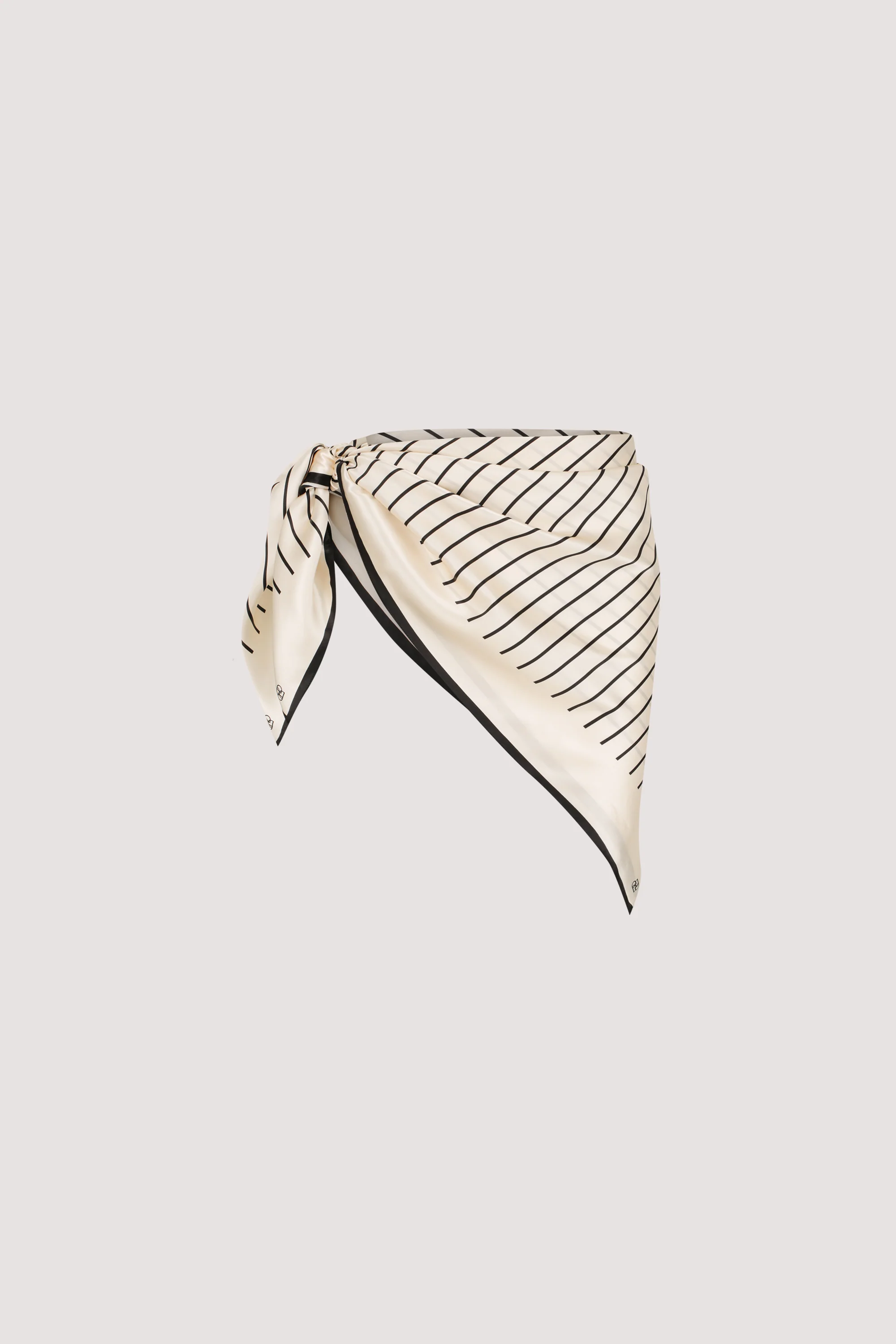 ADRIENNE CREAM SILK PRINT SCARF - Image 6