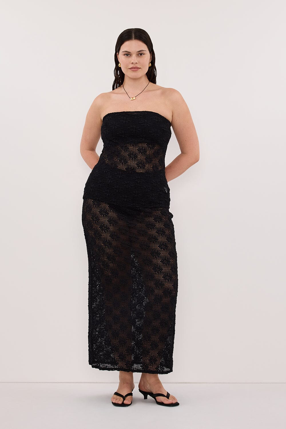 AGNES BLACK CROCHET BANDEAU TOP - Image 6