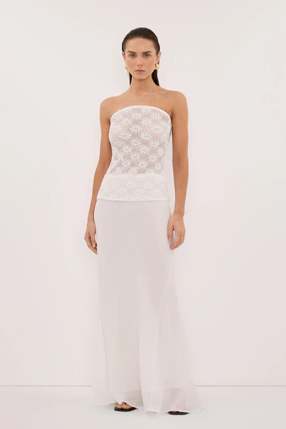 AGNES WHITE CROCHET BANDEAU TOP - Image 2