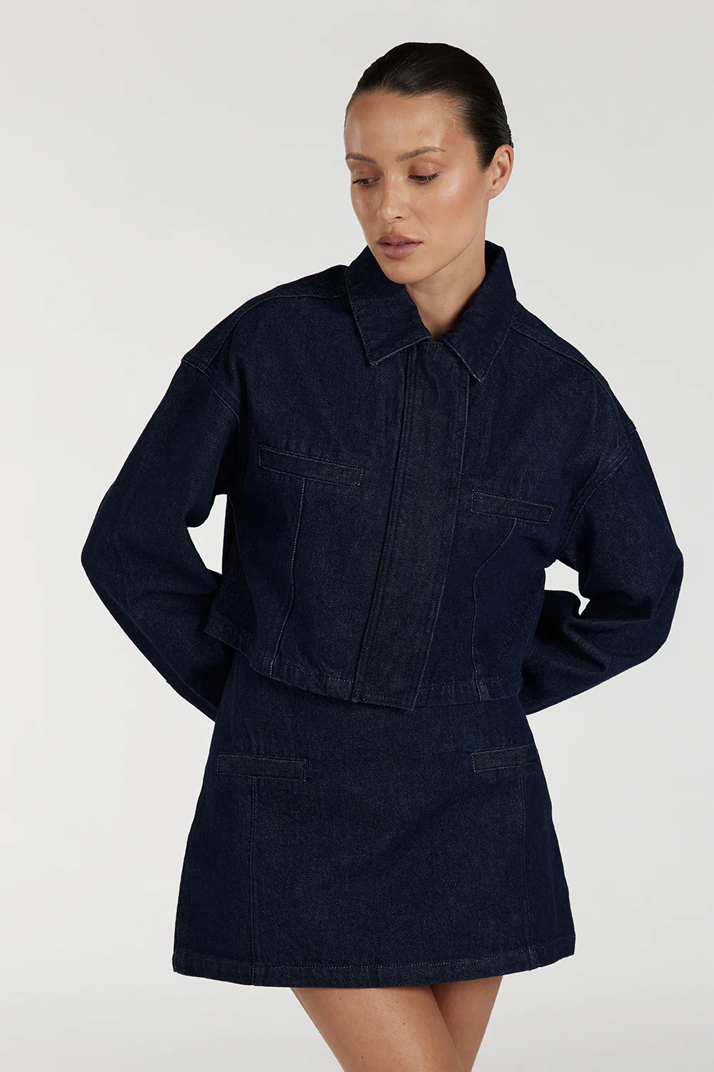 ALBERTA INDIGO TAILORED DENIM MINI SKIRT - Image 2