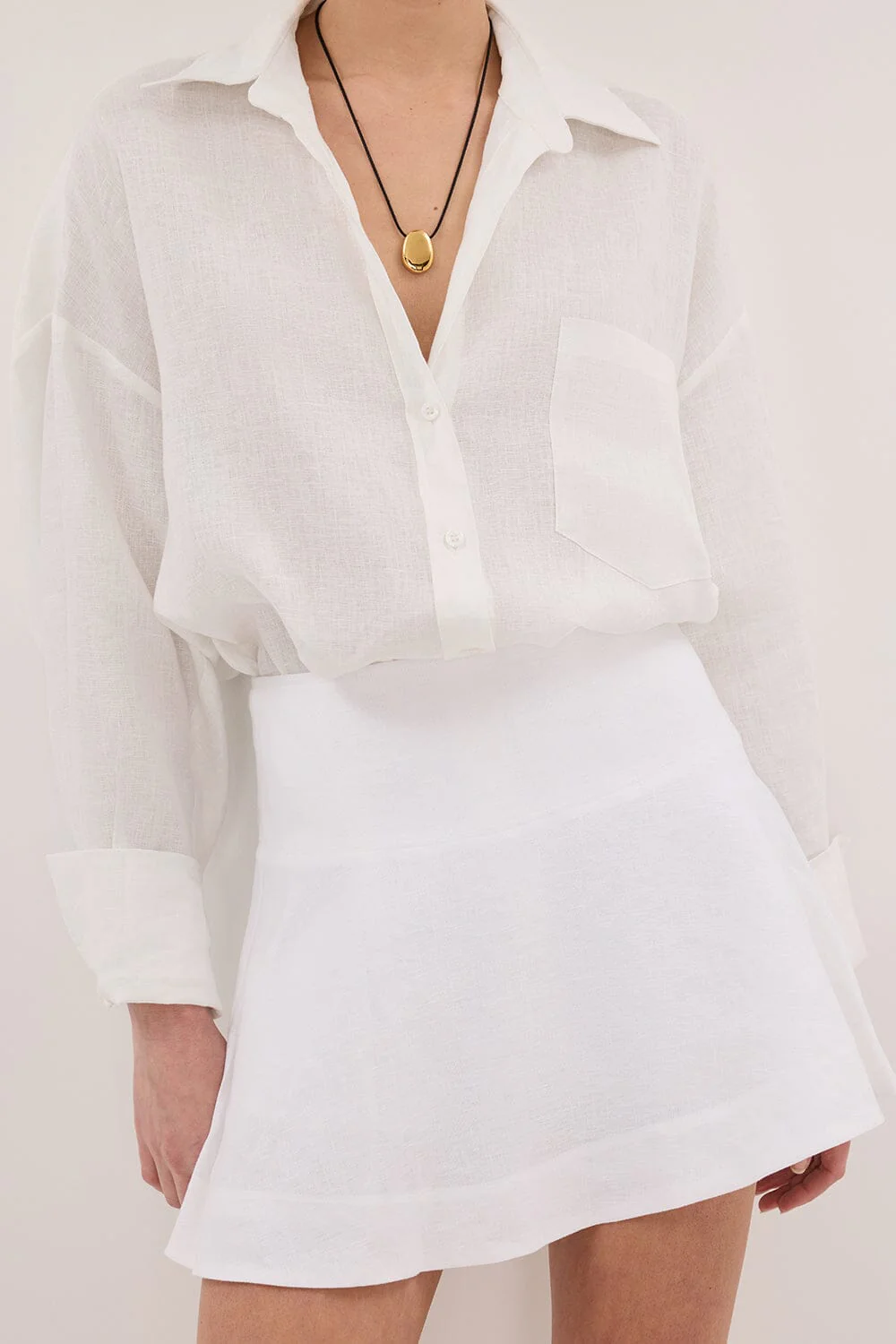 ALEA WHITE LINEN FLOUNCE MINI SKIRT - Image 5