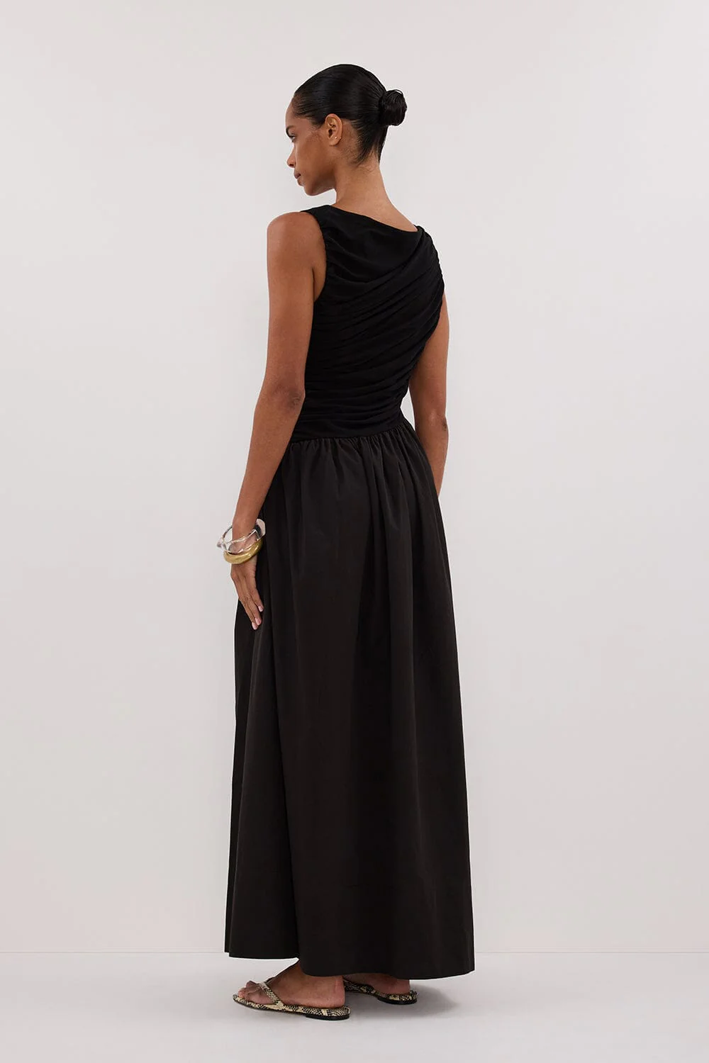 ALEXANDRA BLACK HYBRID MIDI DRESS - Image 4
