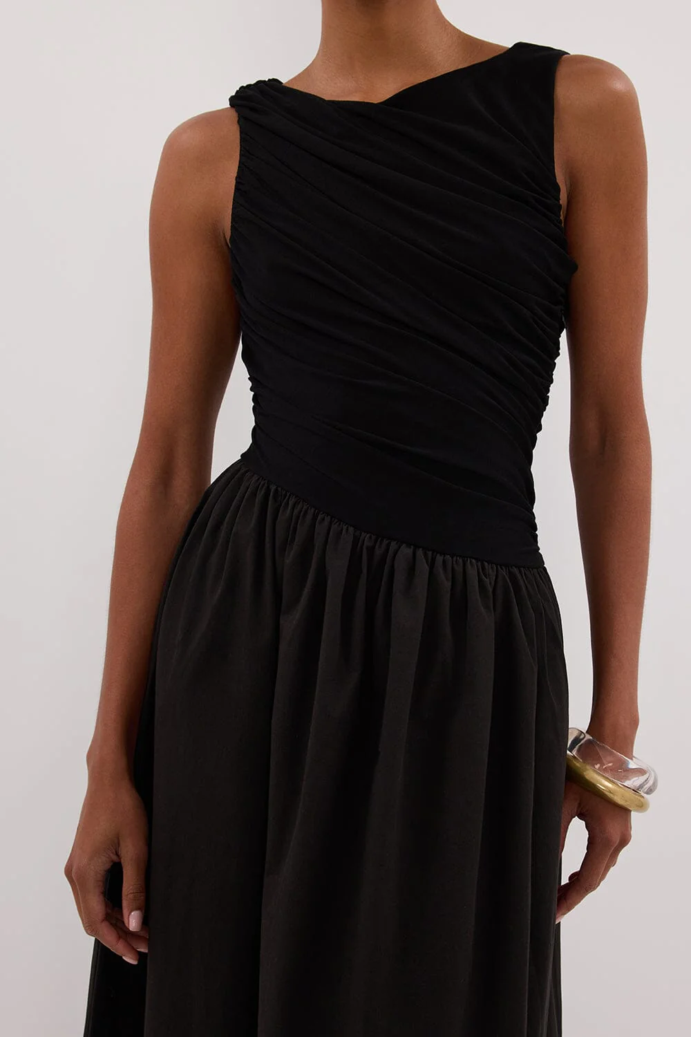 ALEXANDRA BLACK HYBRID MIDI DRESS - Image 5