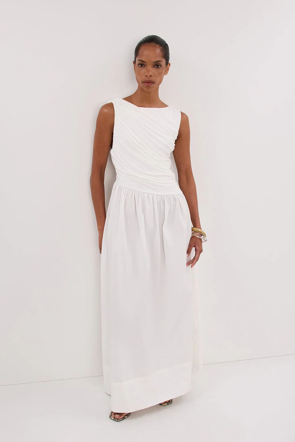 ALEXANDRA WHITE HYBRID MIDI DRESS - Image 6