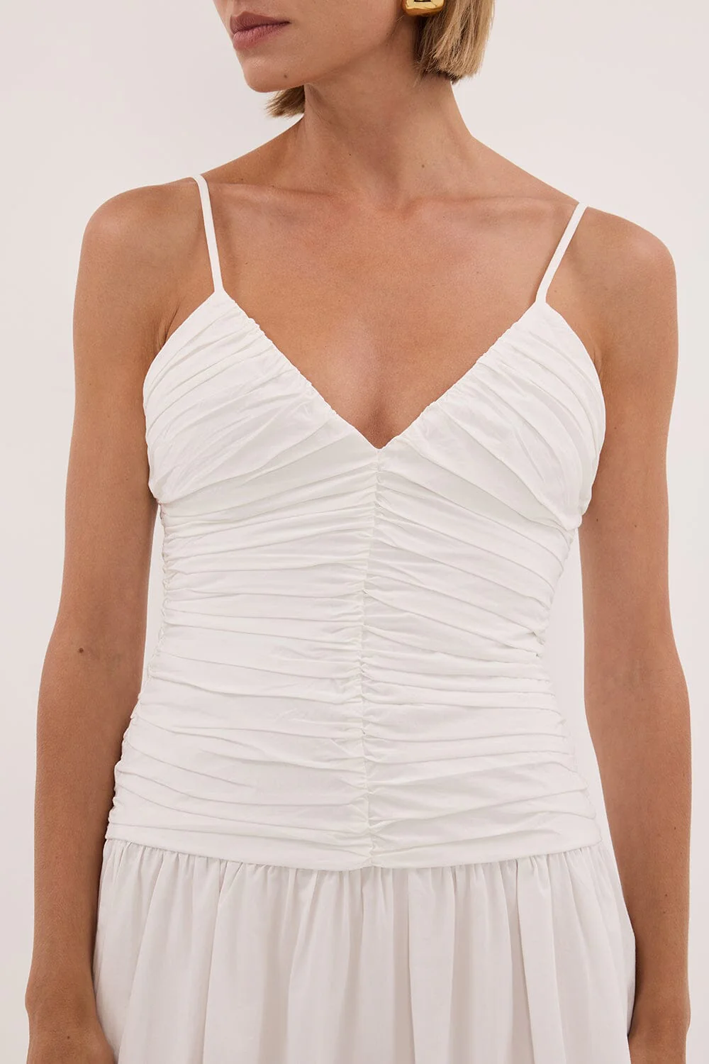 ALEXIA WHITE COTTON MIDI DRESS - Image 6