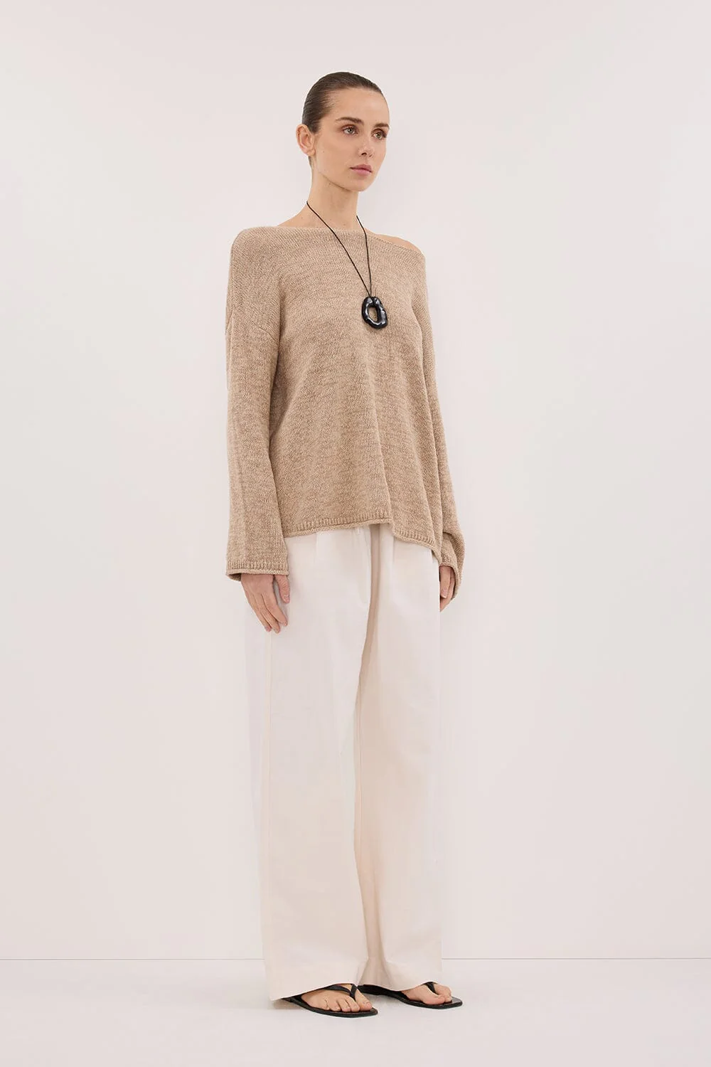 ALIZA NATURAL LONG SLEEVE KNIT JUMPER - Image 3
