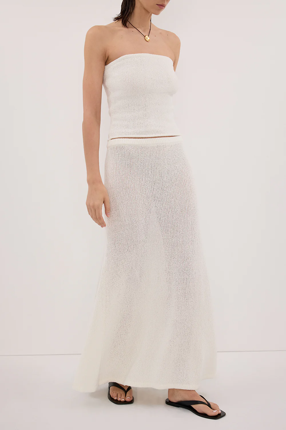 ALTHEA OFF WHITE MAXI SKIRT - Image 2
