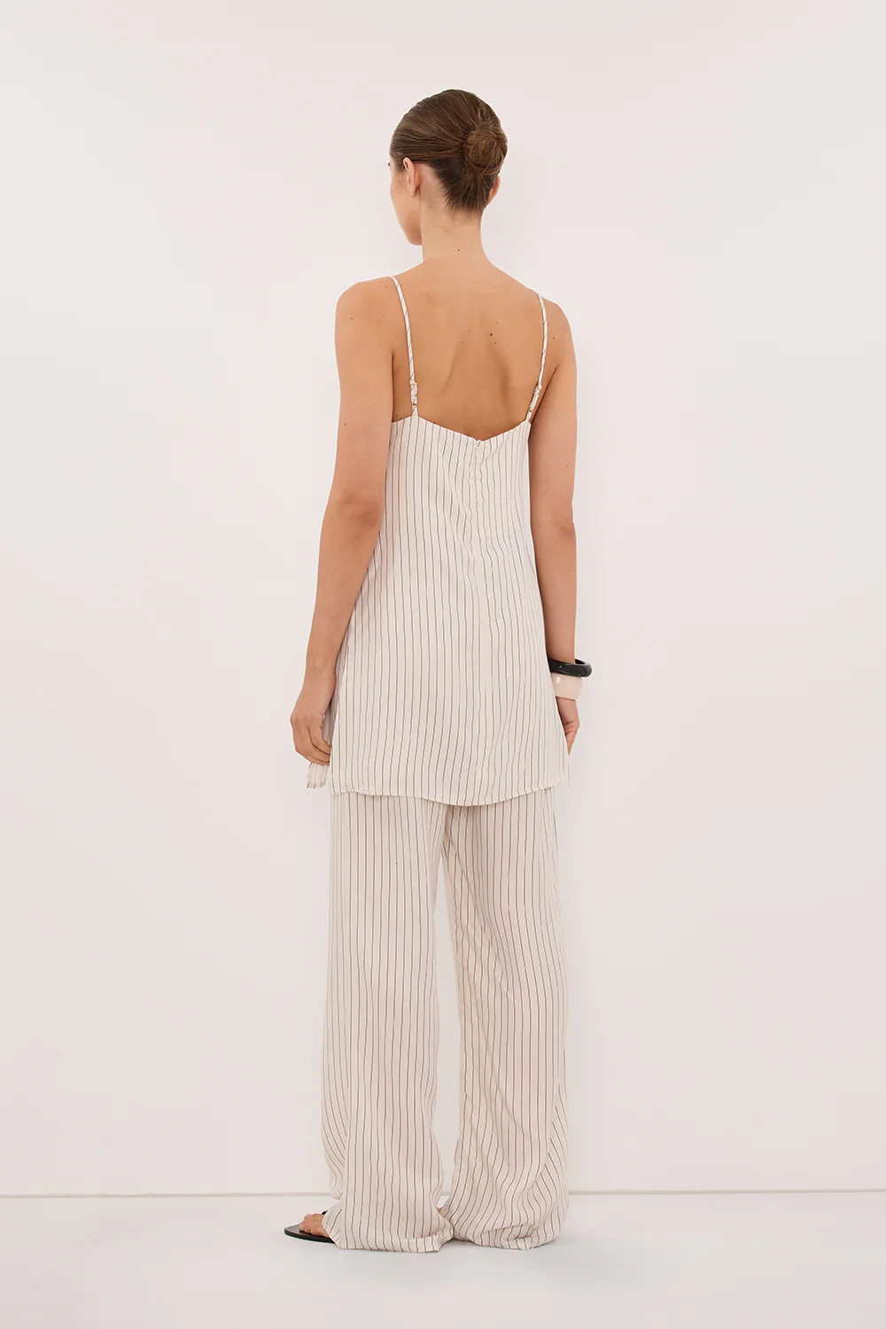 AMARA CREAM STRIPE CUPRO CAMI TOP - Image 4