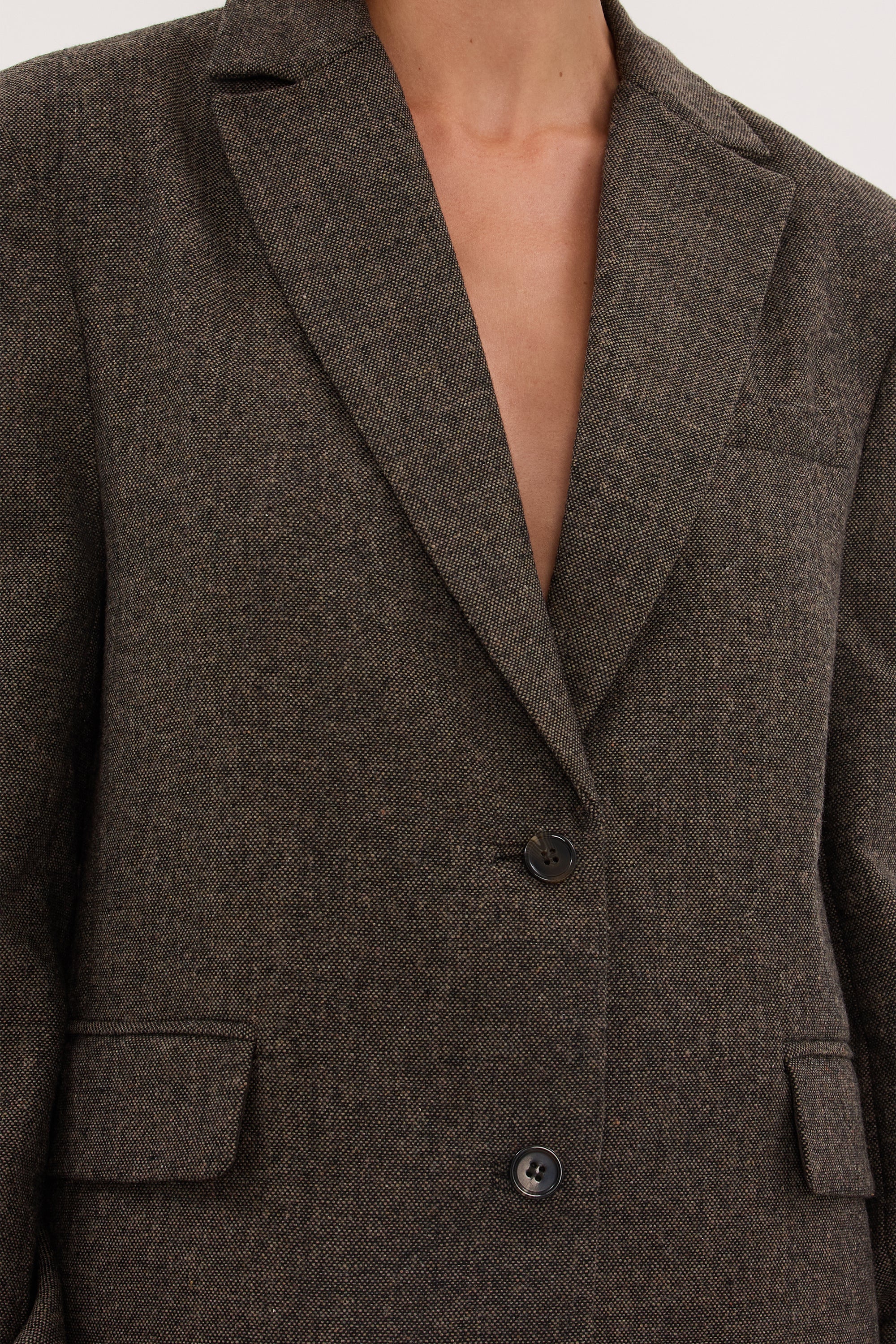 AMELIA MOCHA TEXTURED BLAZER - Image 5