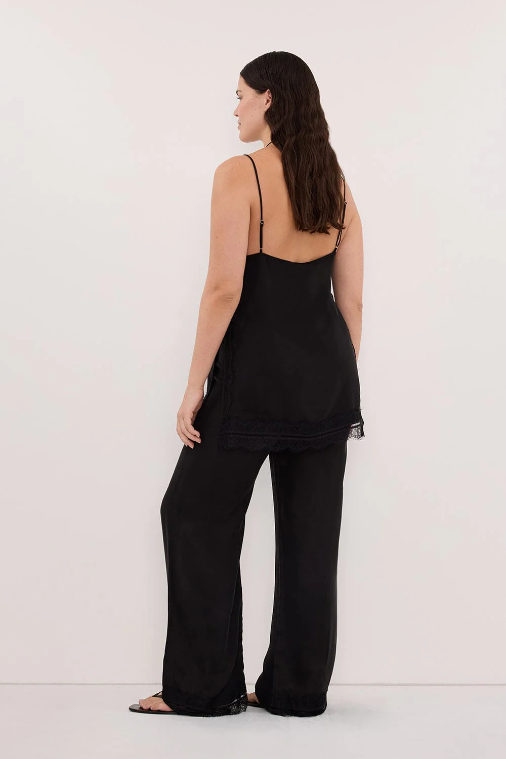 ANDREA BLACK CUPRO LACE PANT - Image 8