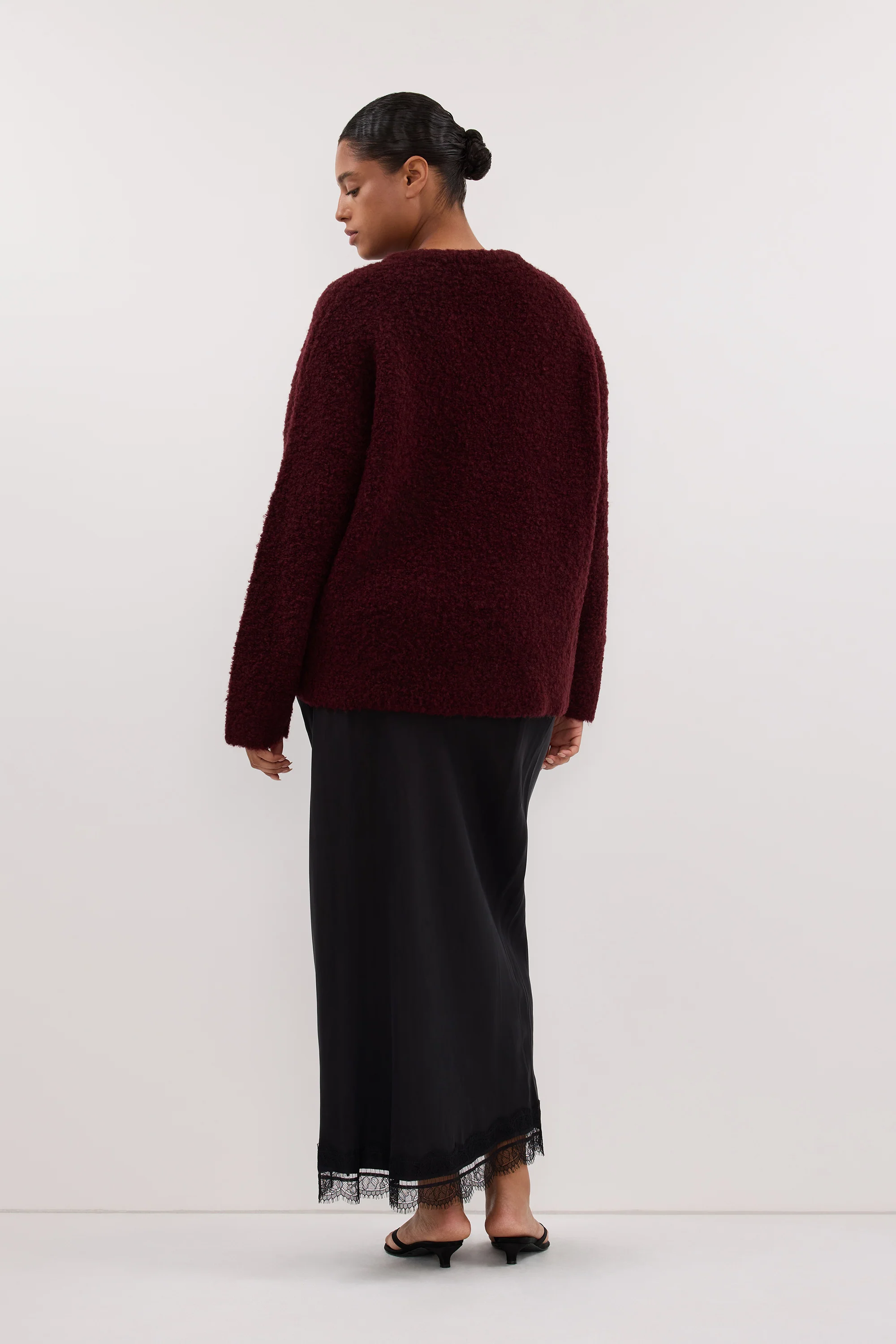 ANDREA BLACK CUPRO MIDI SKIRT - Image 8