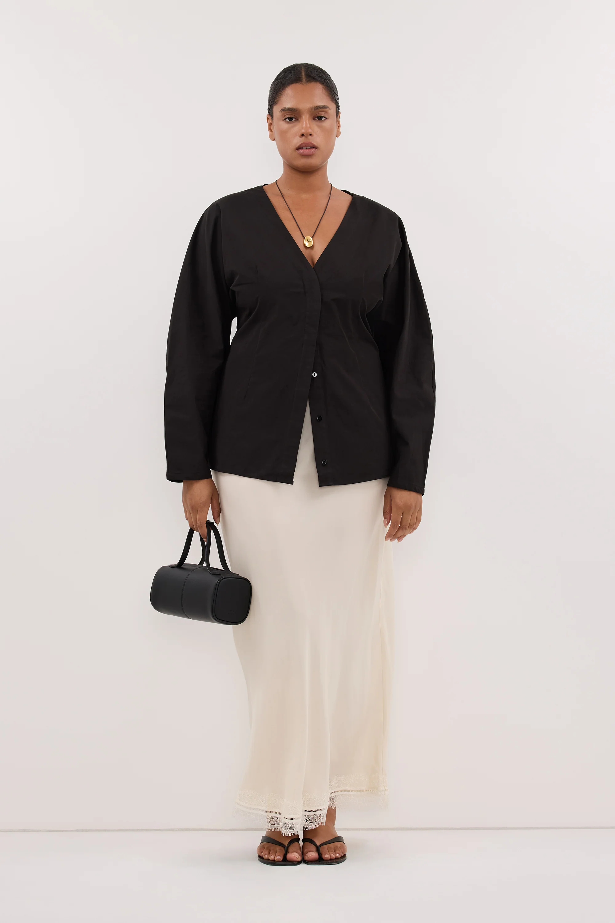 ANDREA SANDSTONE CUPRO LACE MIDI SKIRT - Image 7