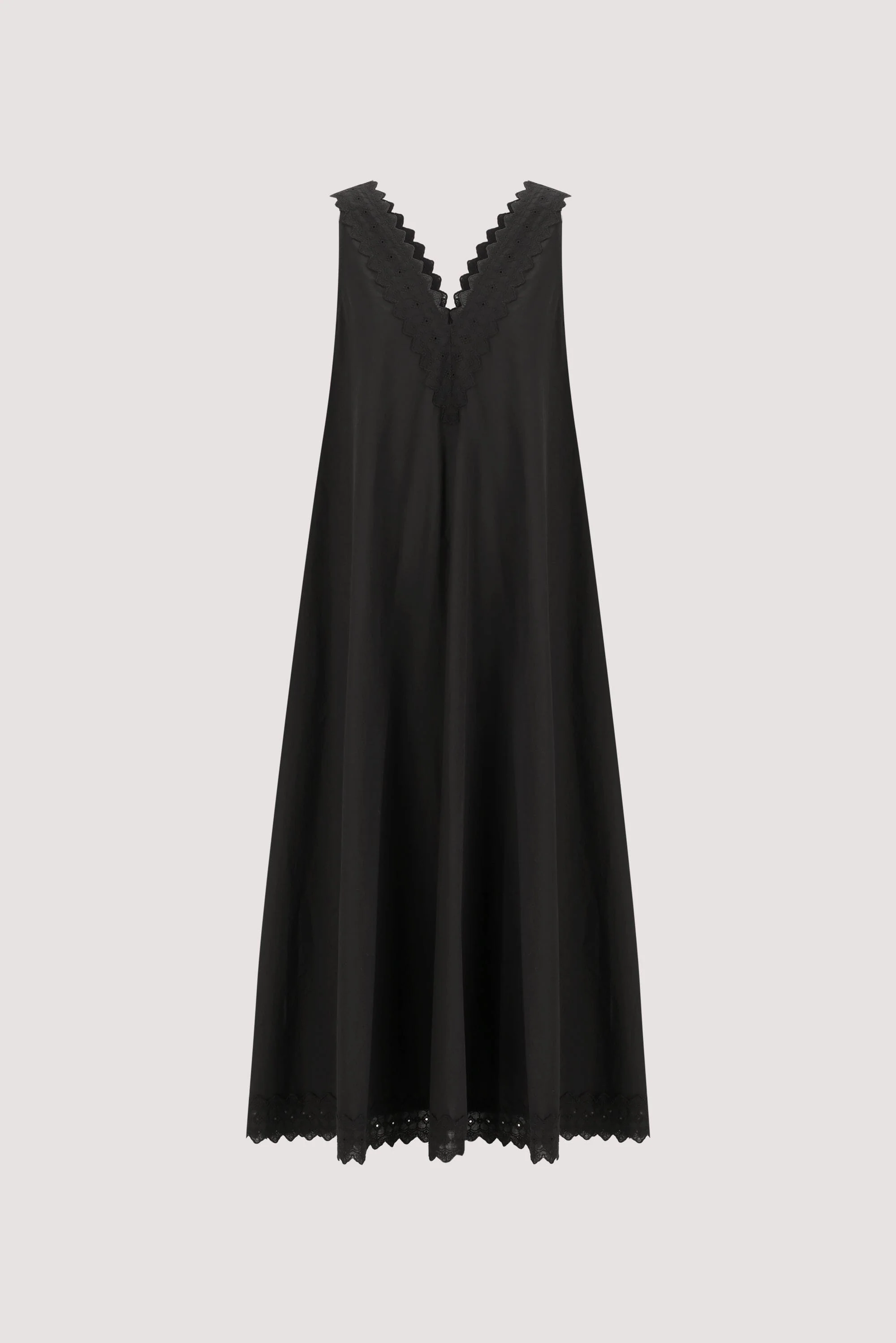 ANNABEL BLACK SLEEVELESS V NECK MIDI DRESS - Image 9