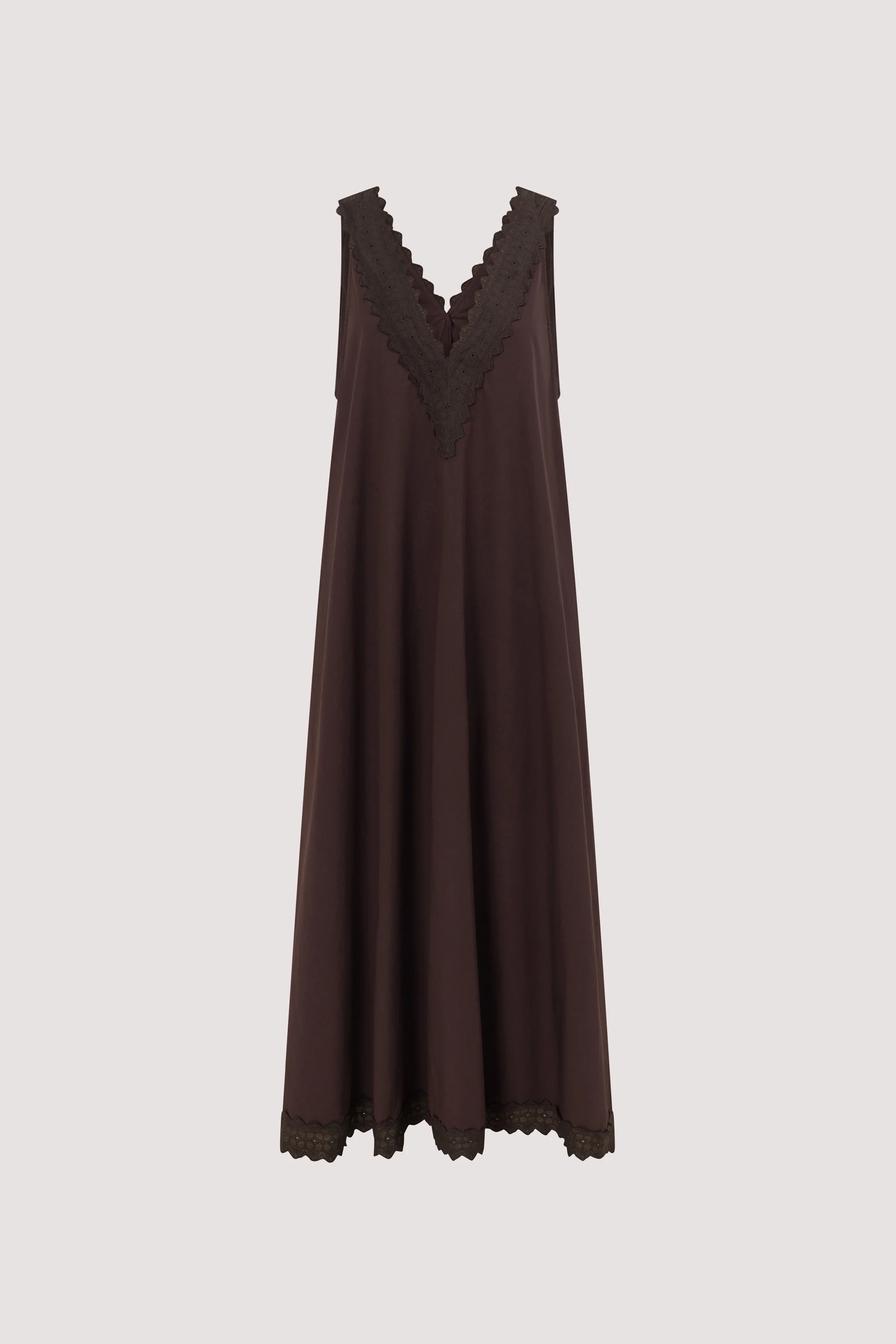 ANNABEL BURNT CHOC SLEEVELESS V NECK MIDI DRESS - PRE ORDER - Image 7
