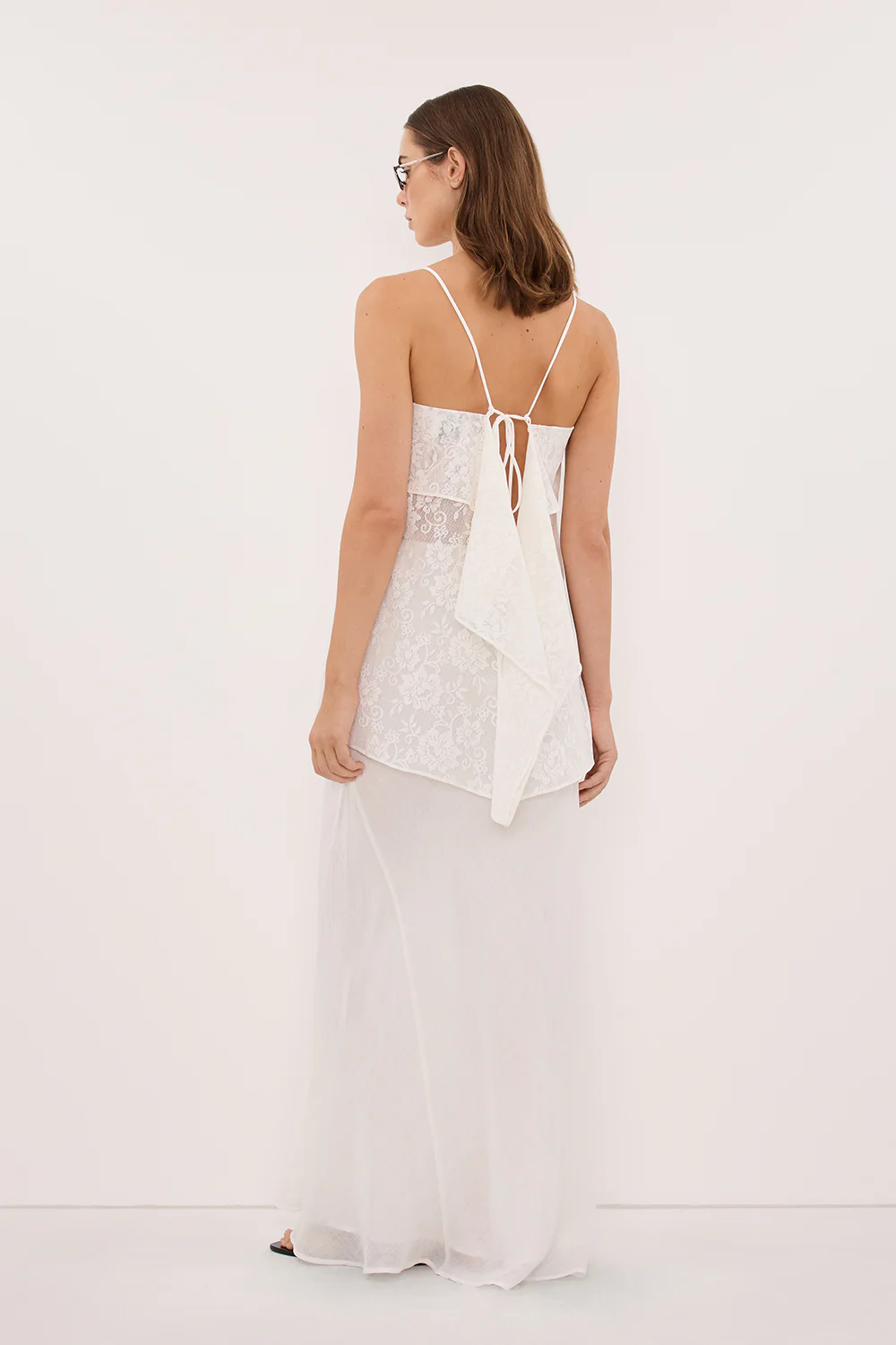 ANYA WHITE LACE WATERFALL TOP - Image 8