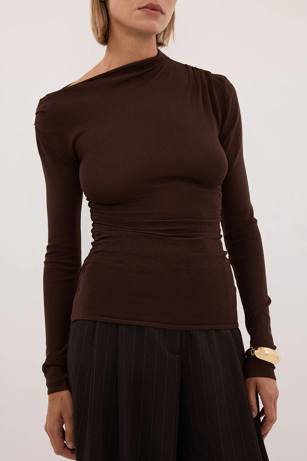 ARIEL CHOC LONG SLEEVE KNIT TOP - Image 5