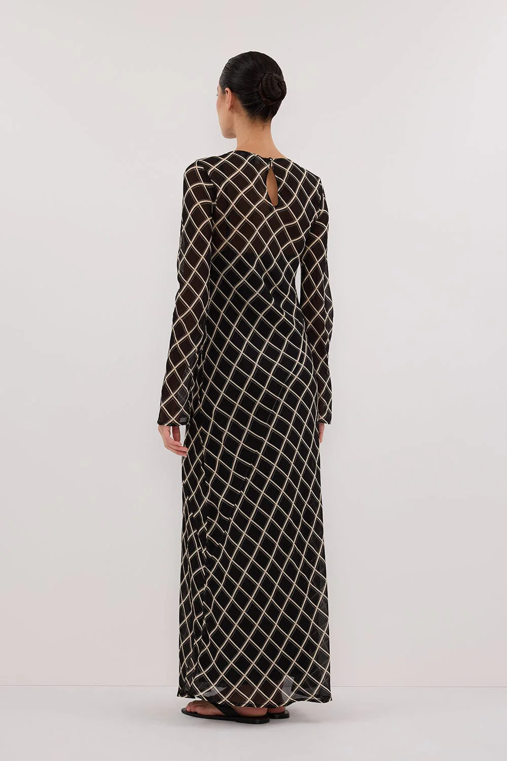 ARLINGTON BLACK LONG SLEEVE MIDI DRESS - Image 4