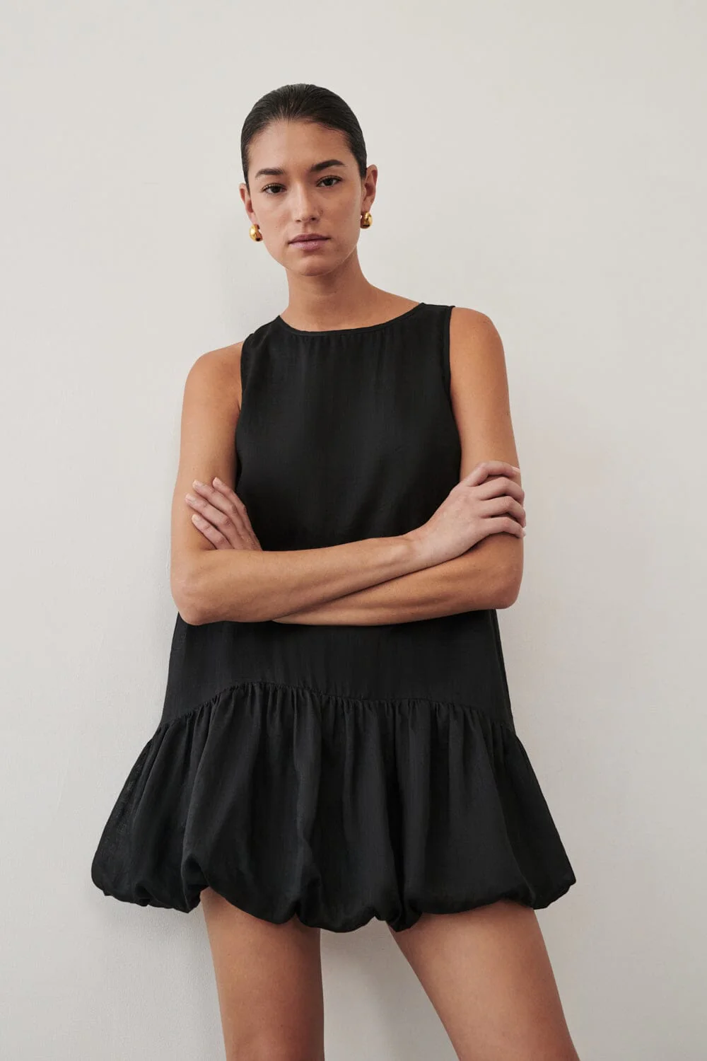 ARLO BLACK RAMIE BUBBLE MINI DRESS - Image 2