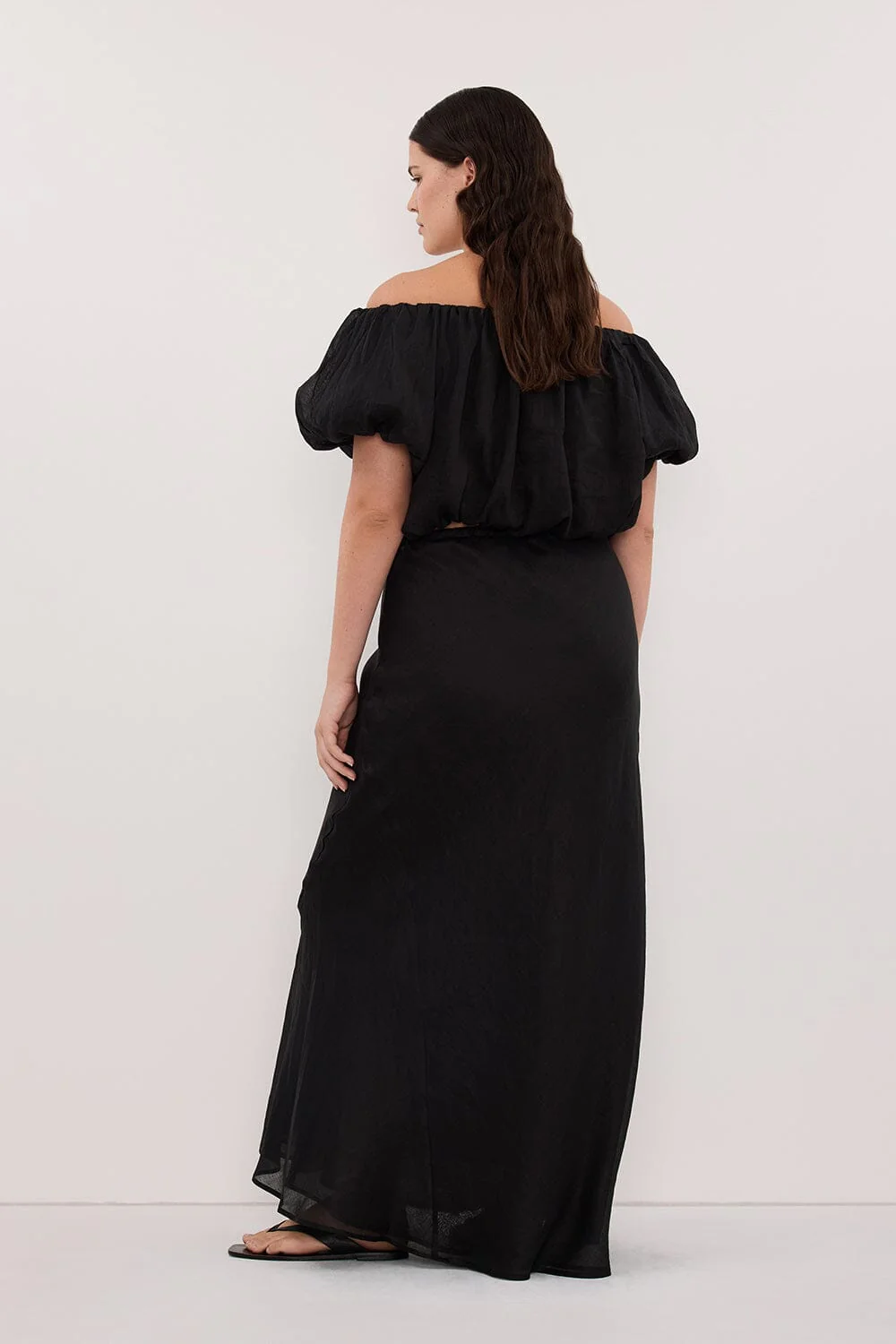 ARLO BLACK RAMIE OFF SHOULDER BUBBLE TOP - Image 7