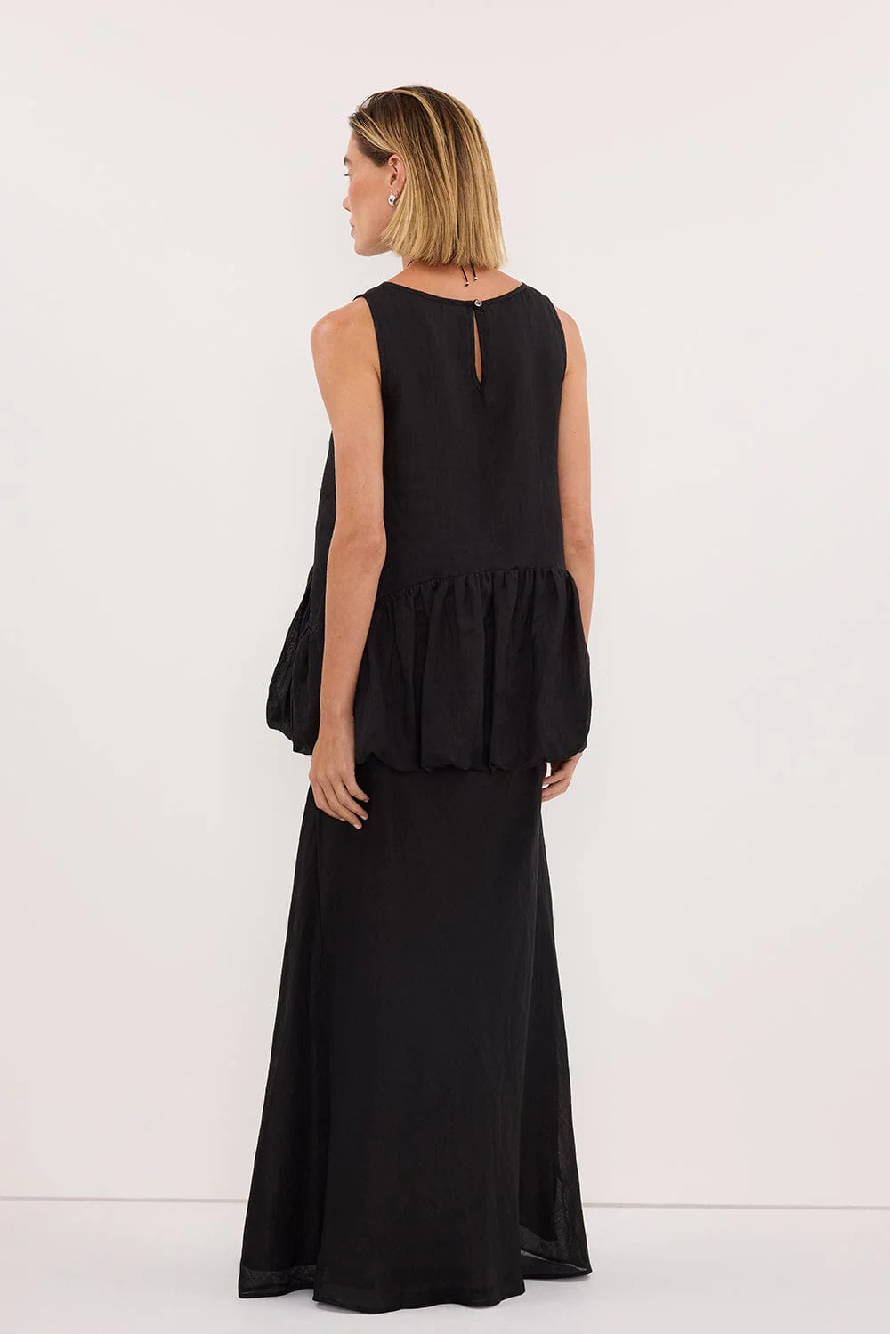ARLO BLACK RAMIE DROP WAIST TOP - Image 4