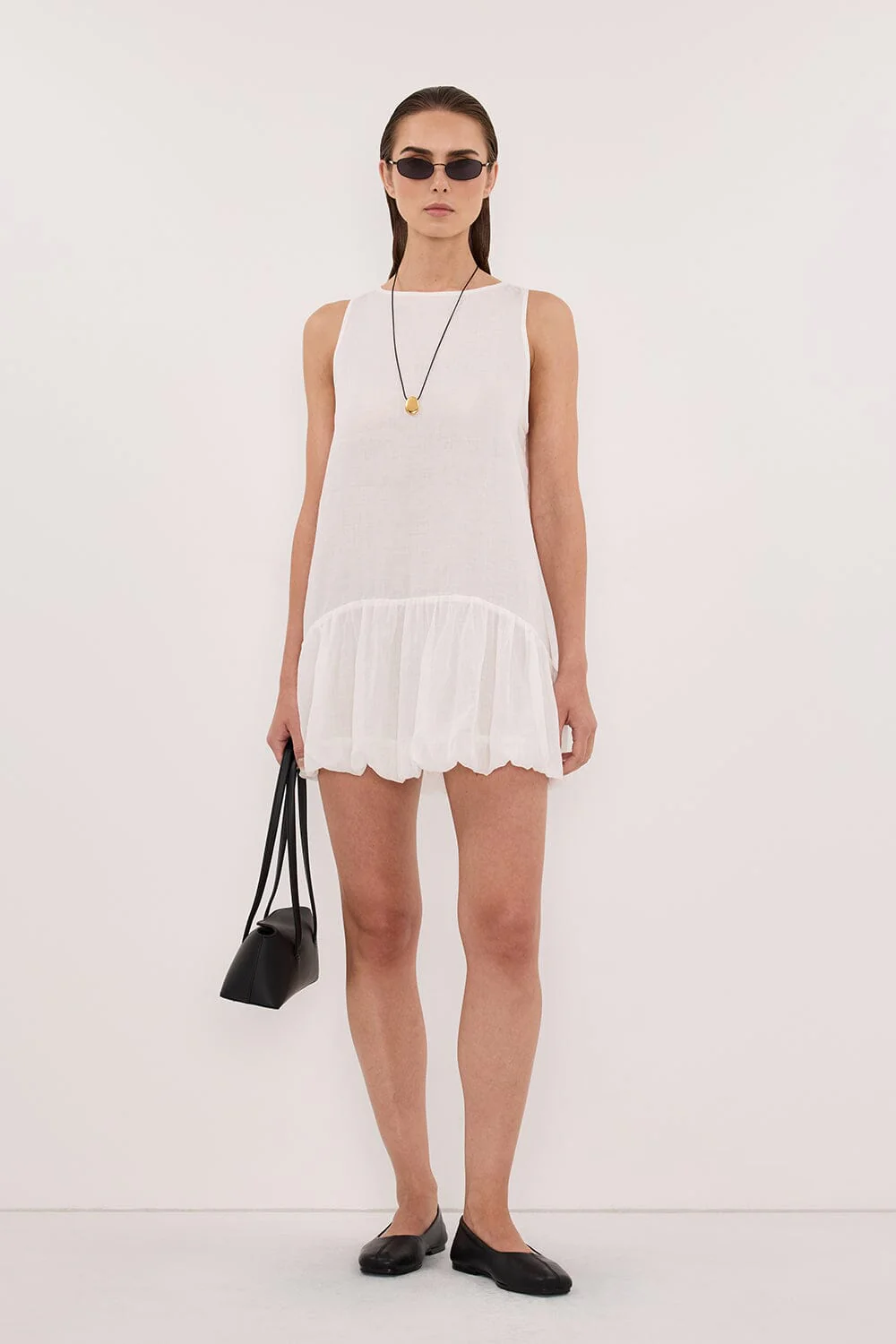 ARLO WHITE RAMIE BUBBLE MINI DRESS - Image 2