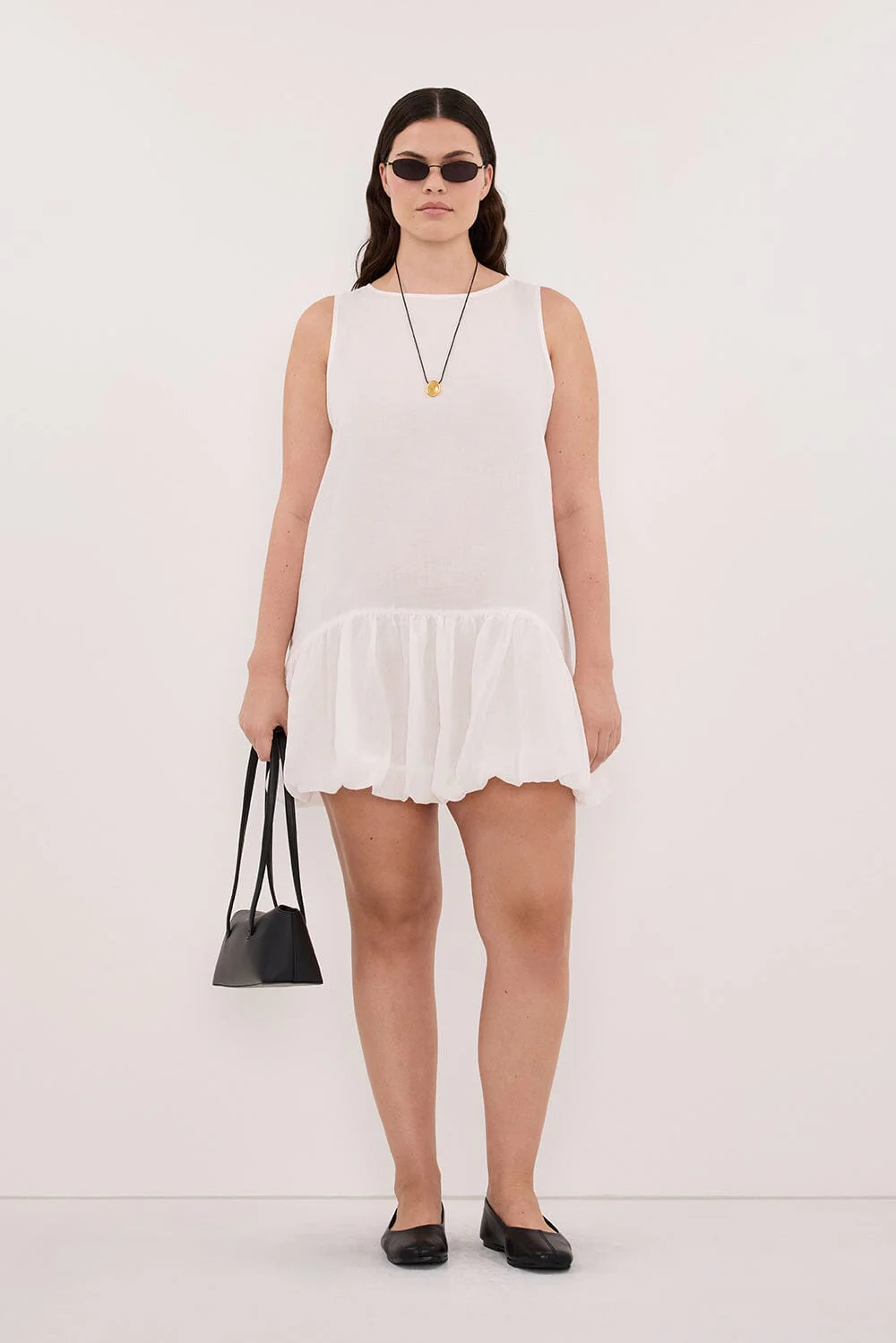 ARLO WHITE RAMIE BUBBLE MINI DRESS - Image 7