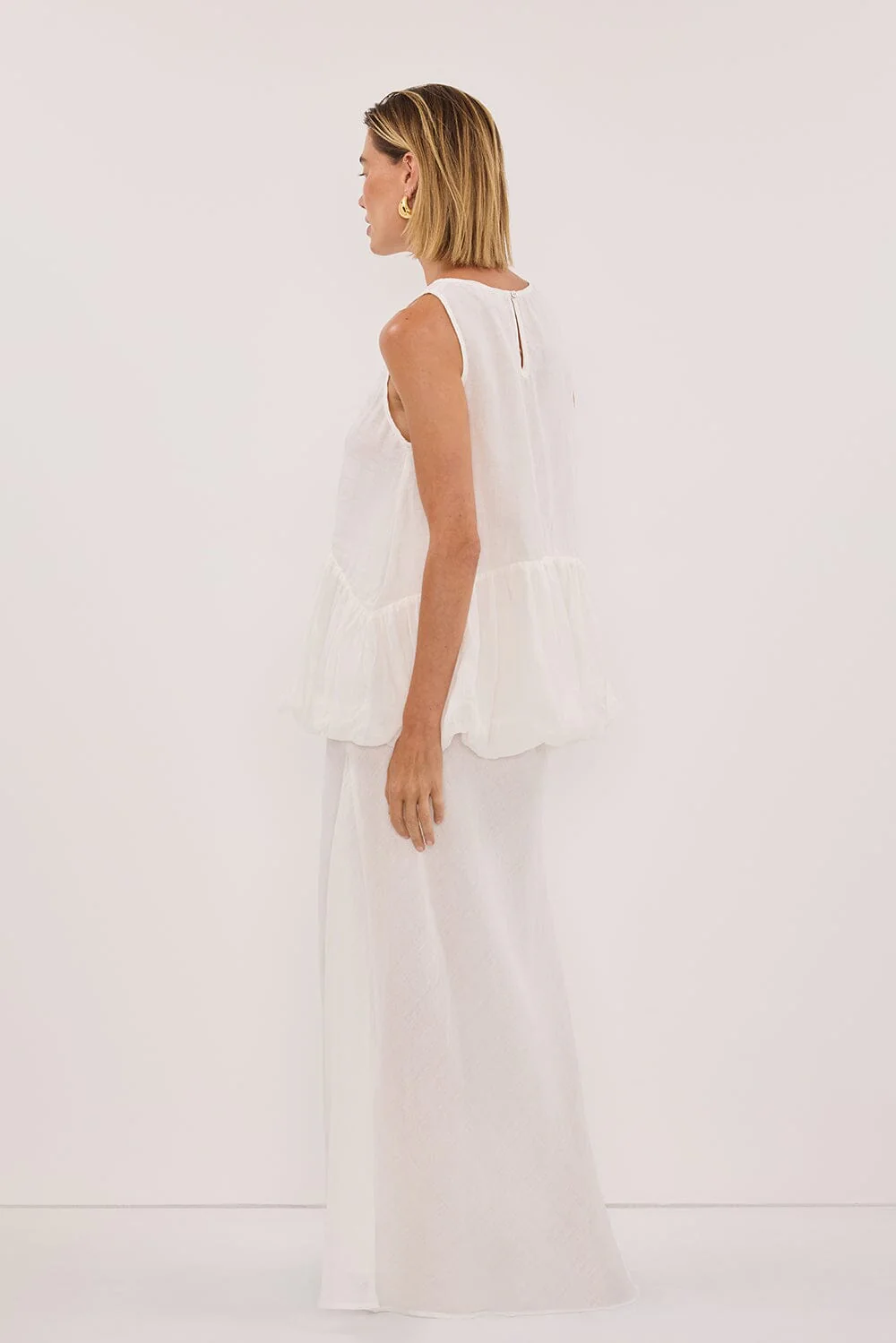 ARLO WHITE RAMIE DROP WAIST TOP - Image 4