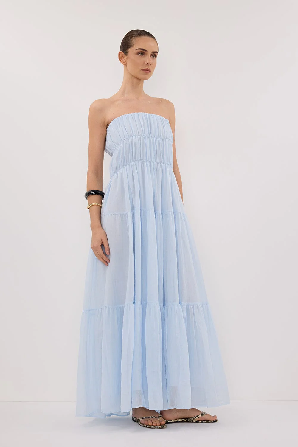 ARTIE CORNFLOWER RAMIE MIDI DRESS - Image 3