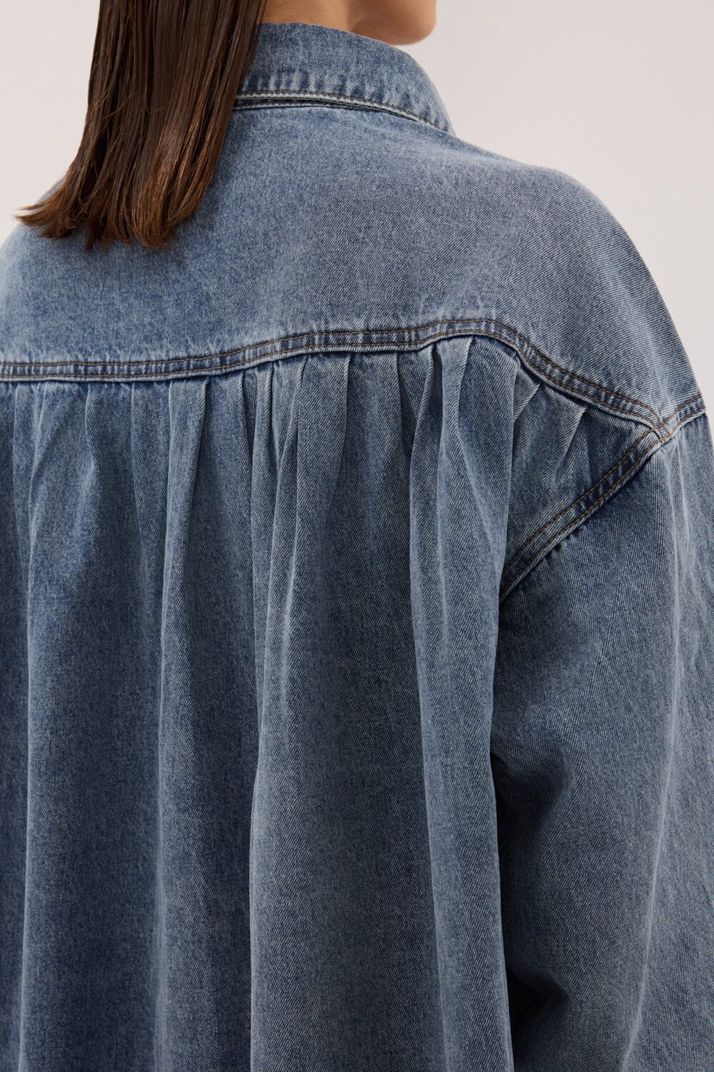 ASHTON CLASSIC BLUE OVERSIZED DENIM SHIRT - Image 5
