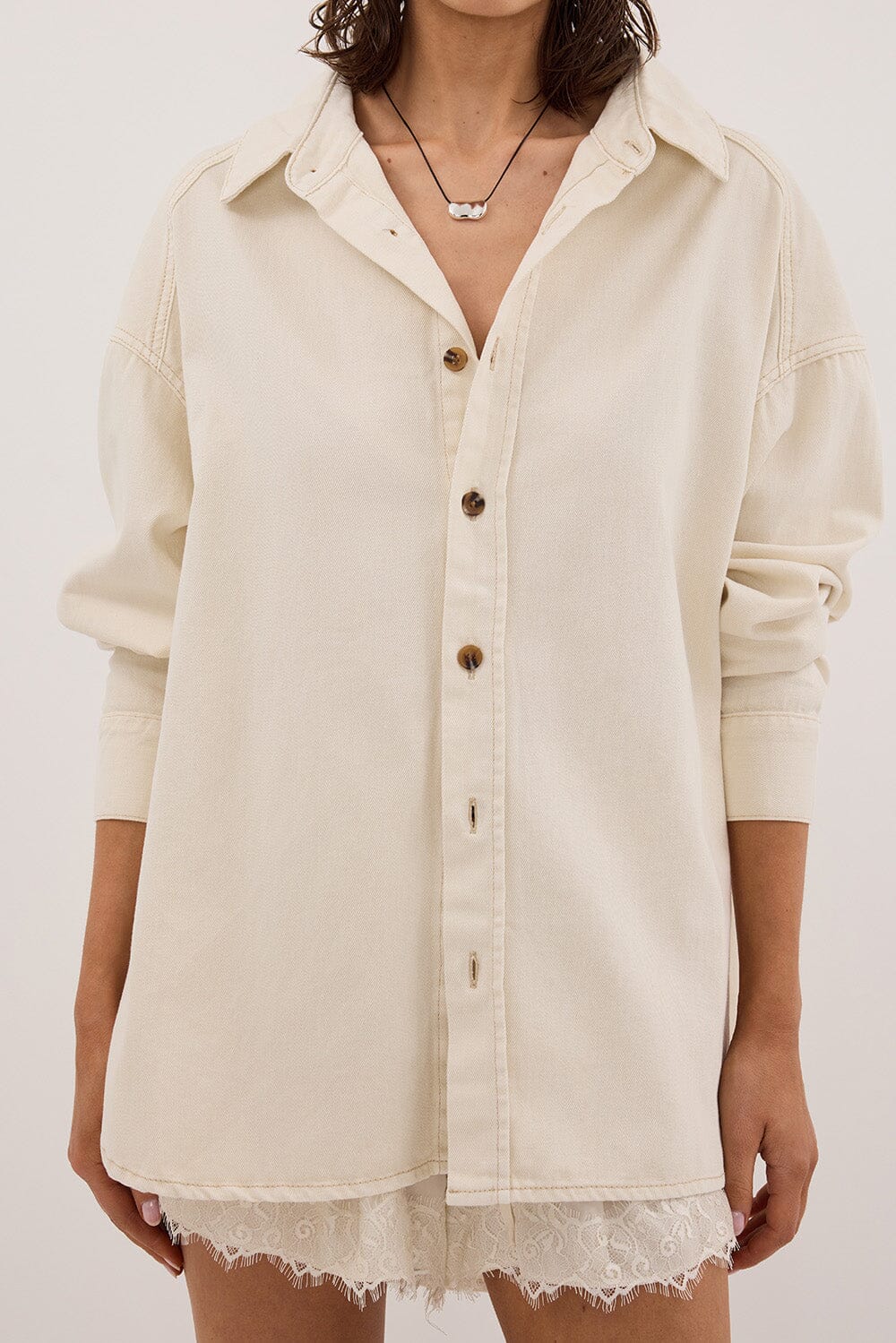 ASHTON NATURAL OVERSIZED DENIM SHIRT - Image 5