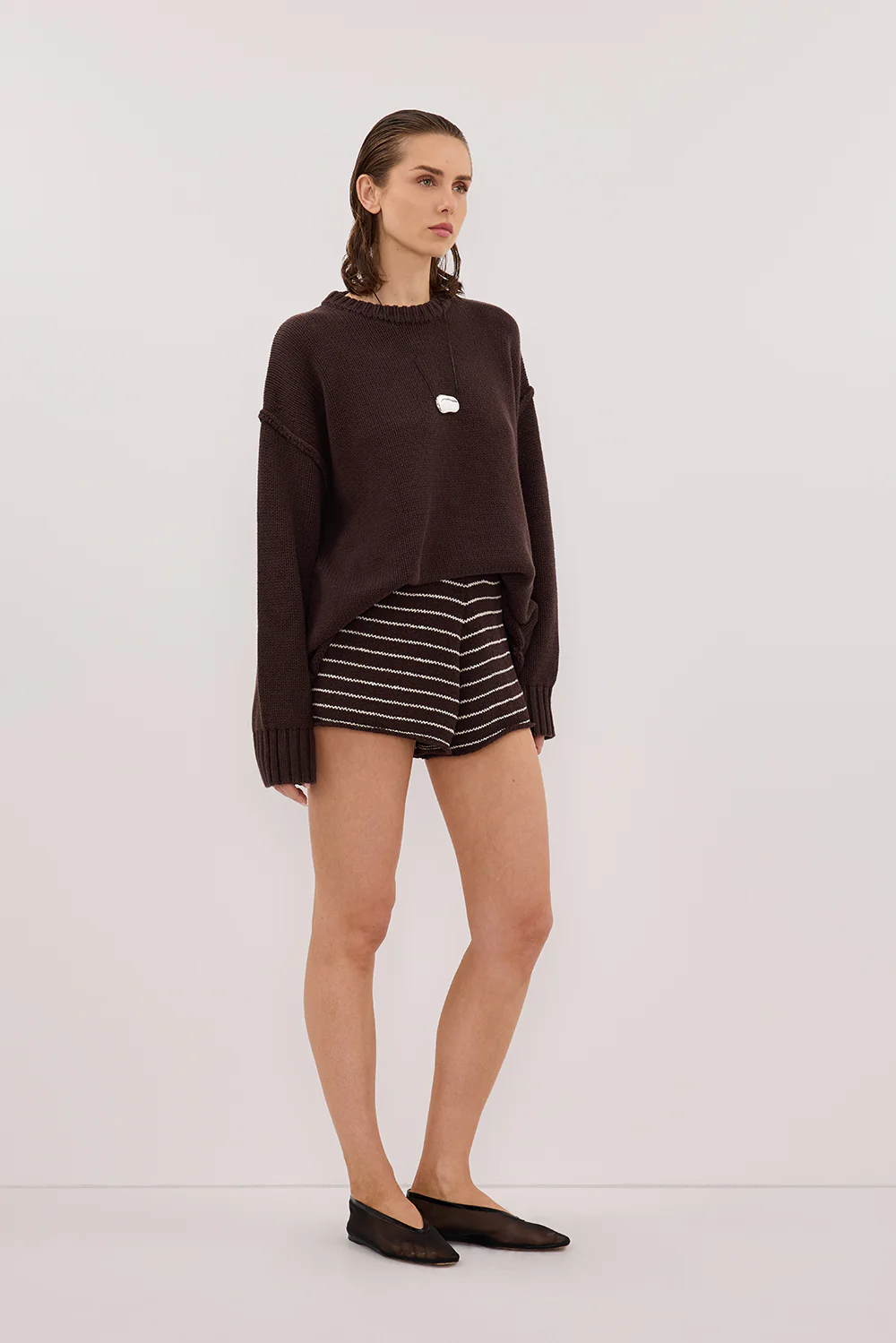 ASPEN CHOC STRIPE KNIT SHORT - Image 3