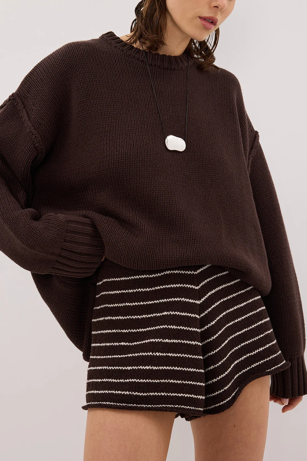 ASPEN CHOC STRIPE KNIT SHORT - Image 5