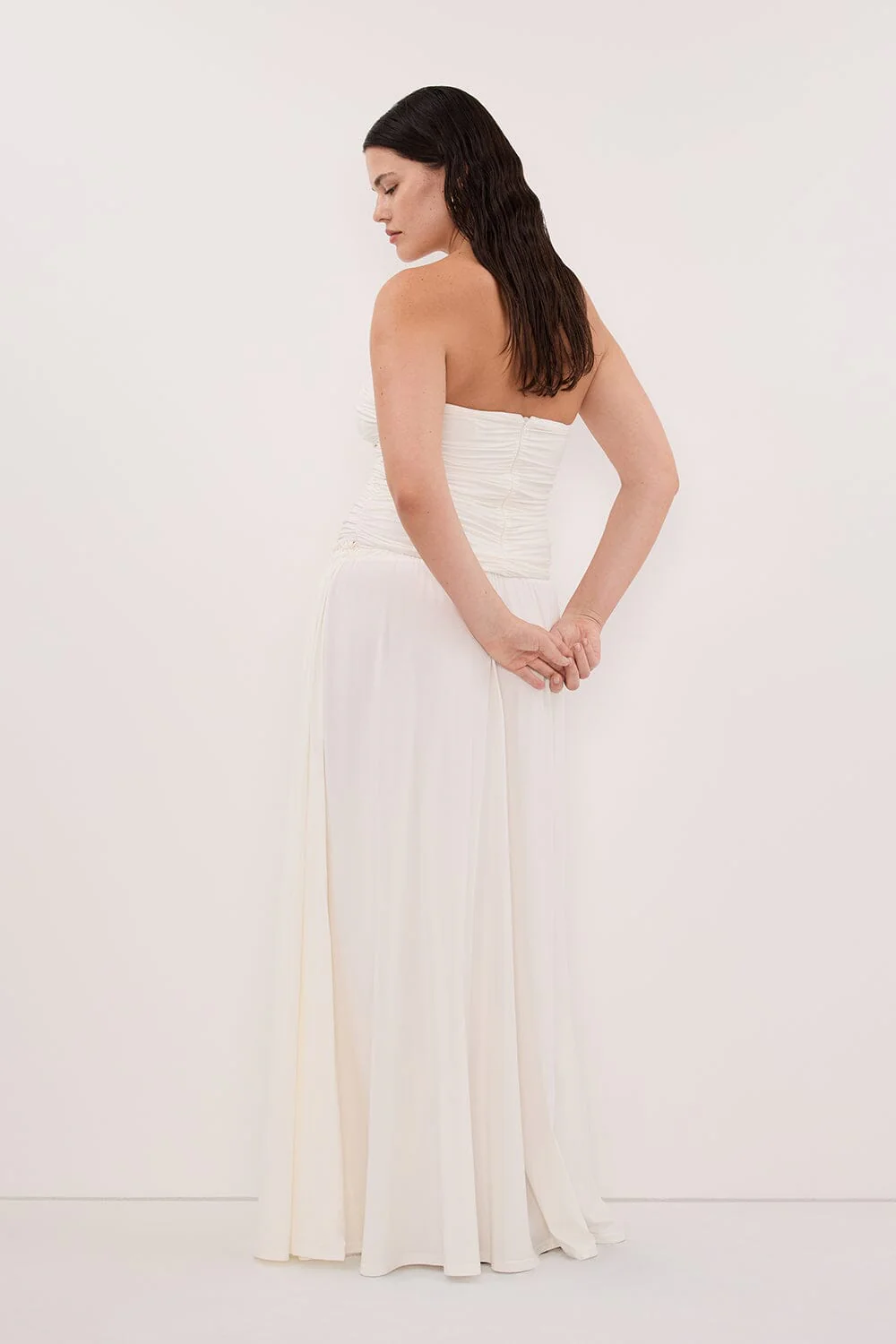 AVA OFF WHITE MODAL BLEND MIDI SKIRT - Image 8