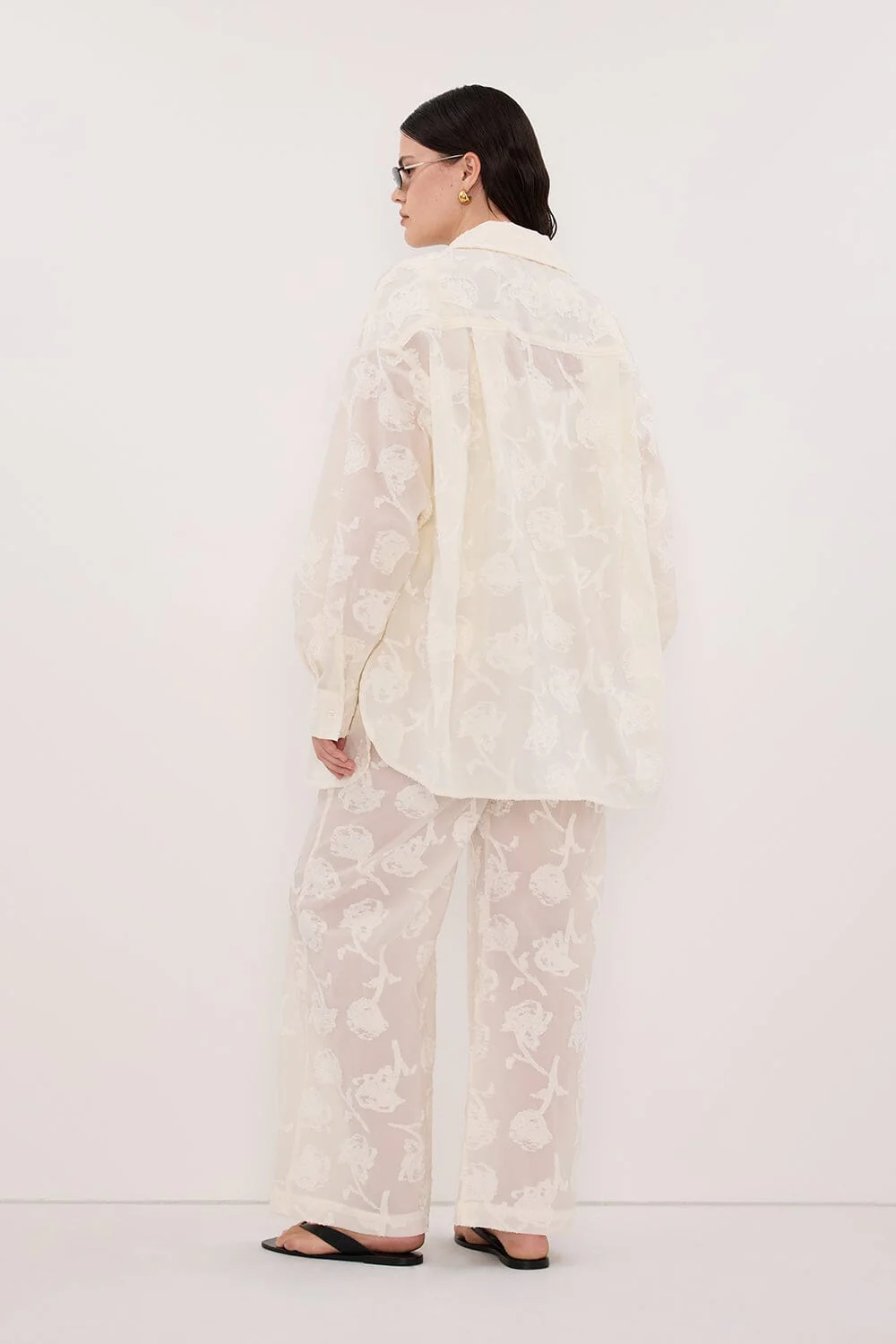 AZALEA OFF WHITE JACQUARD PANT - Image 7