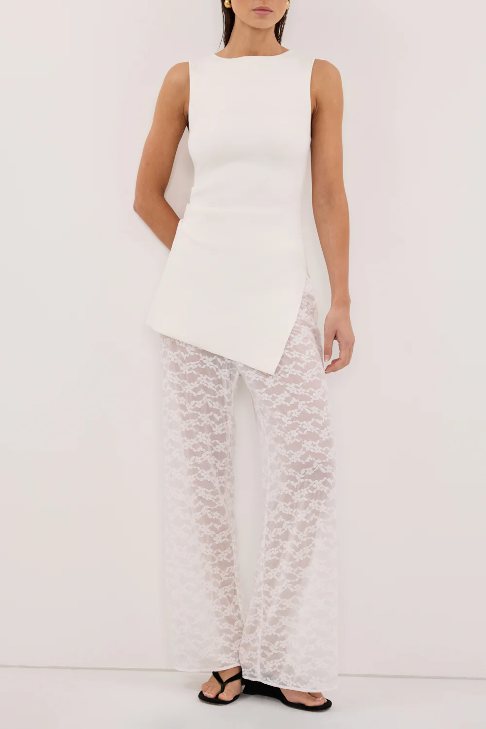 BELLE WHITE LACE PANT - Image 2