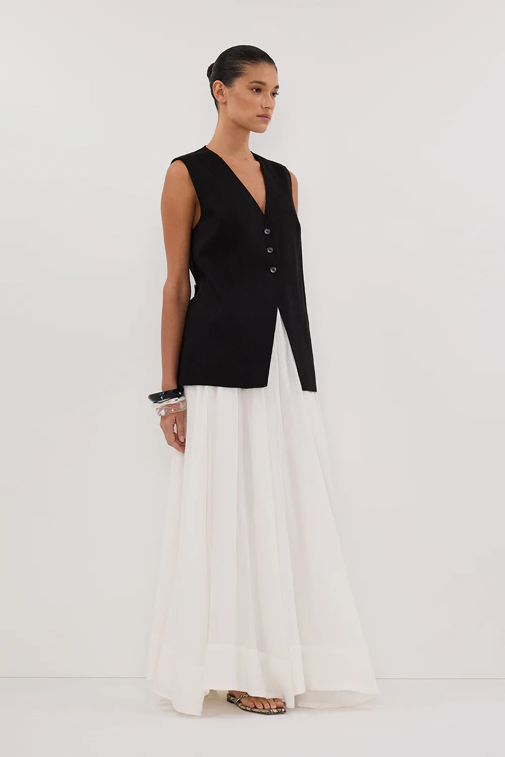 BRAX BLACK LONGLINE VEST - Image 3