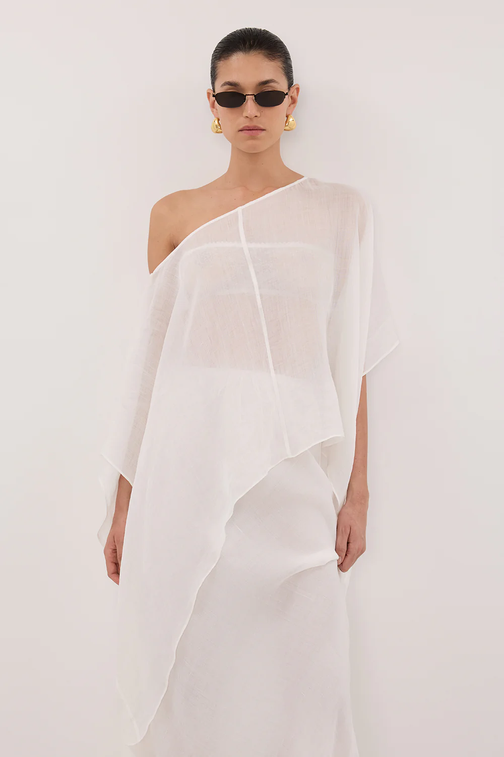 BRIANNE WHITE BATWING RAMIE TOP - Image 2