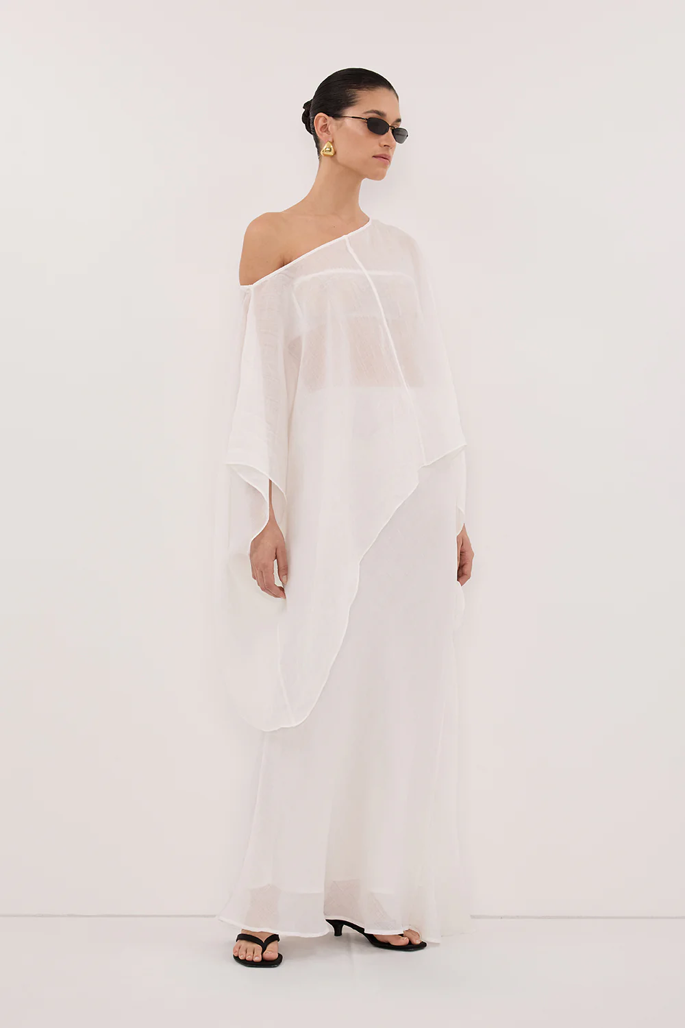 BRIANNE WHITE BATWING RAMIE TOP - Image 3