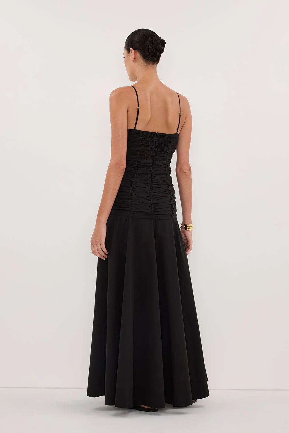 CARA BLACK SLEEVELESS COTTON MIDI DRESS - Image 5