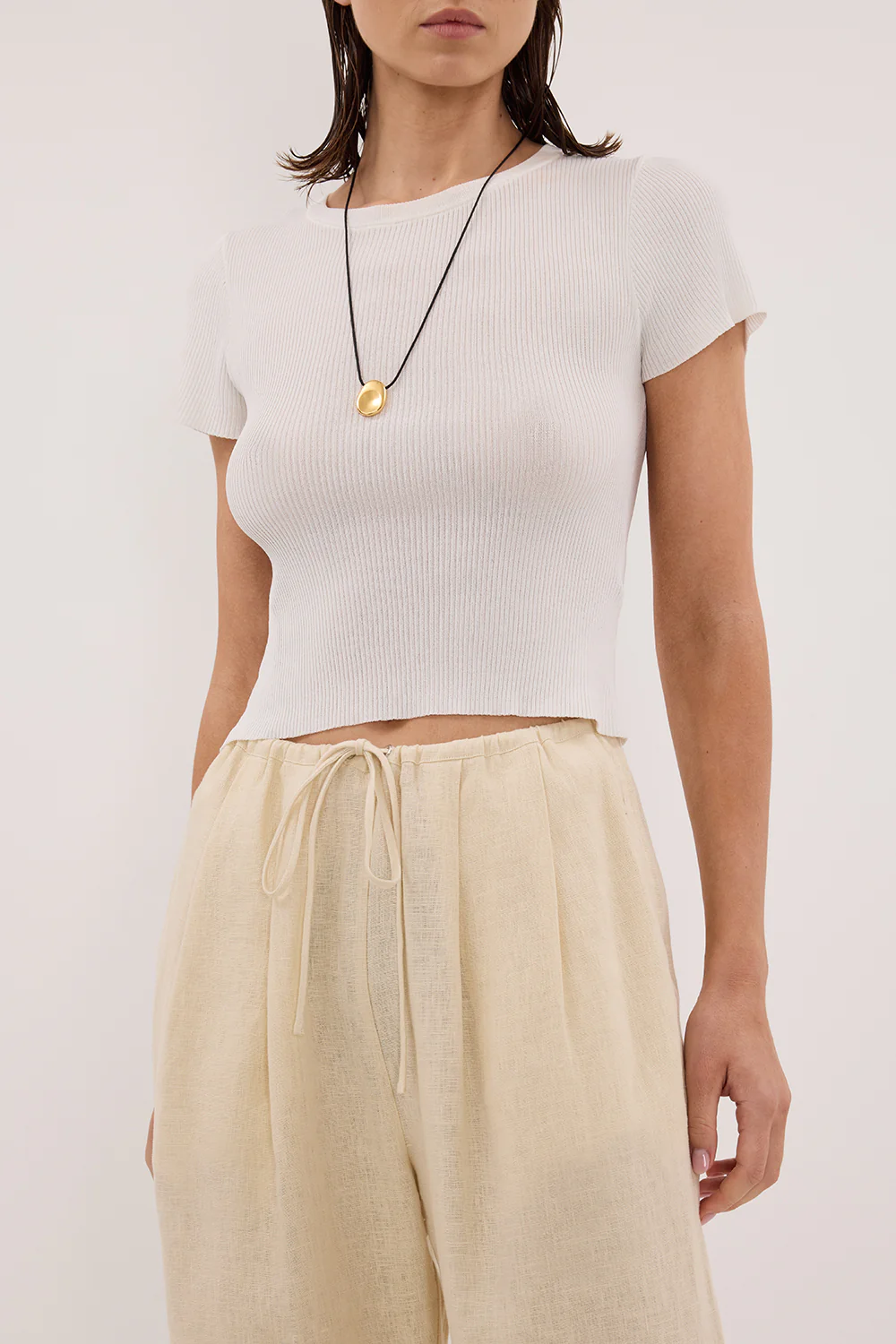 CARLA BUTTERMILK DRAWSTRING LINEN PANT - Image 6