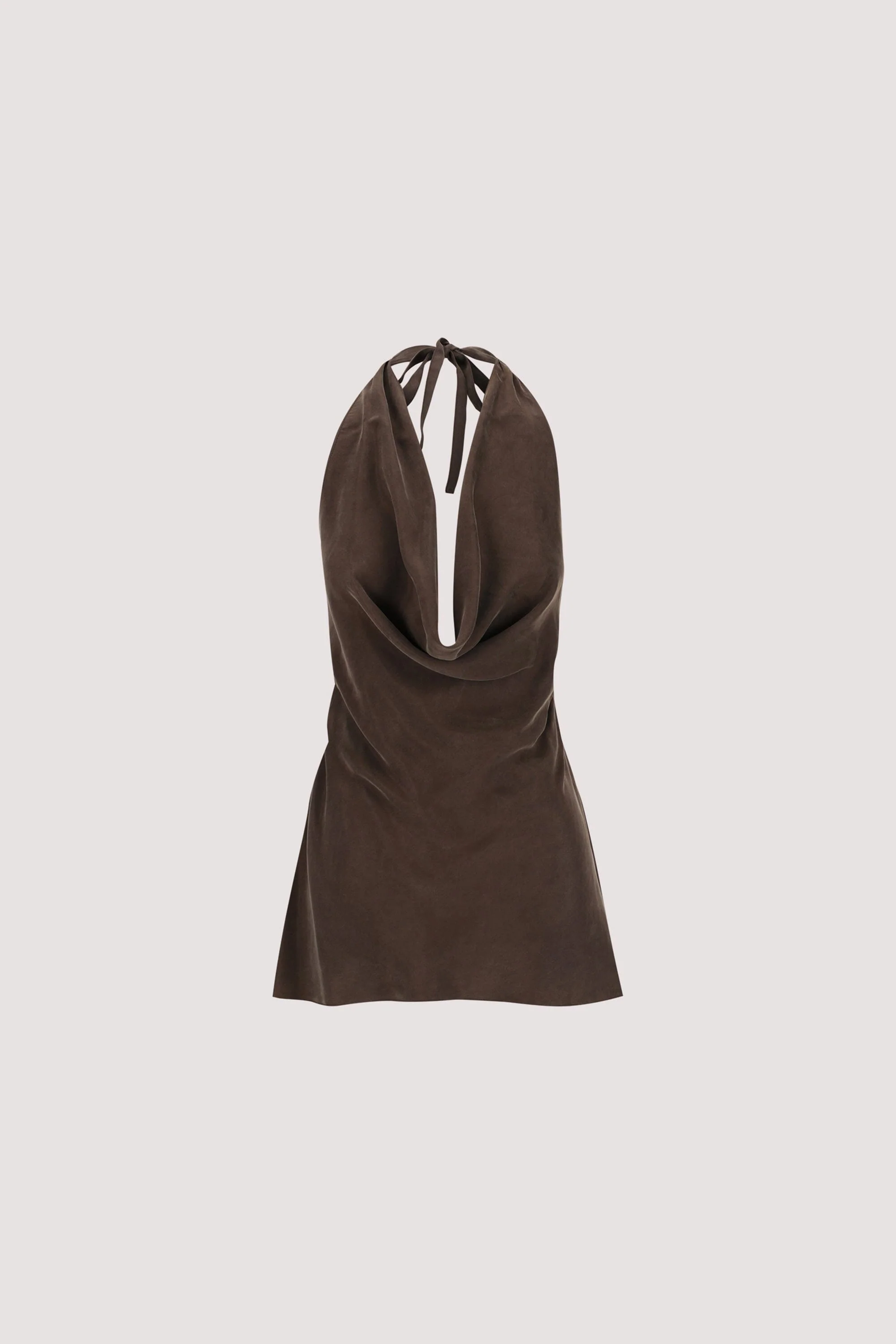 CARLENE BITTER CHOC SLEEVELESS CUPRO COWL TOP - Image 6
