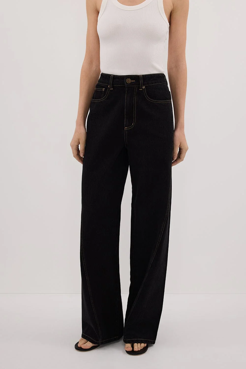 CARSON JET BLACK TALL WIDE LEG JEAN - Image 2