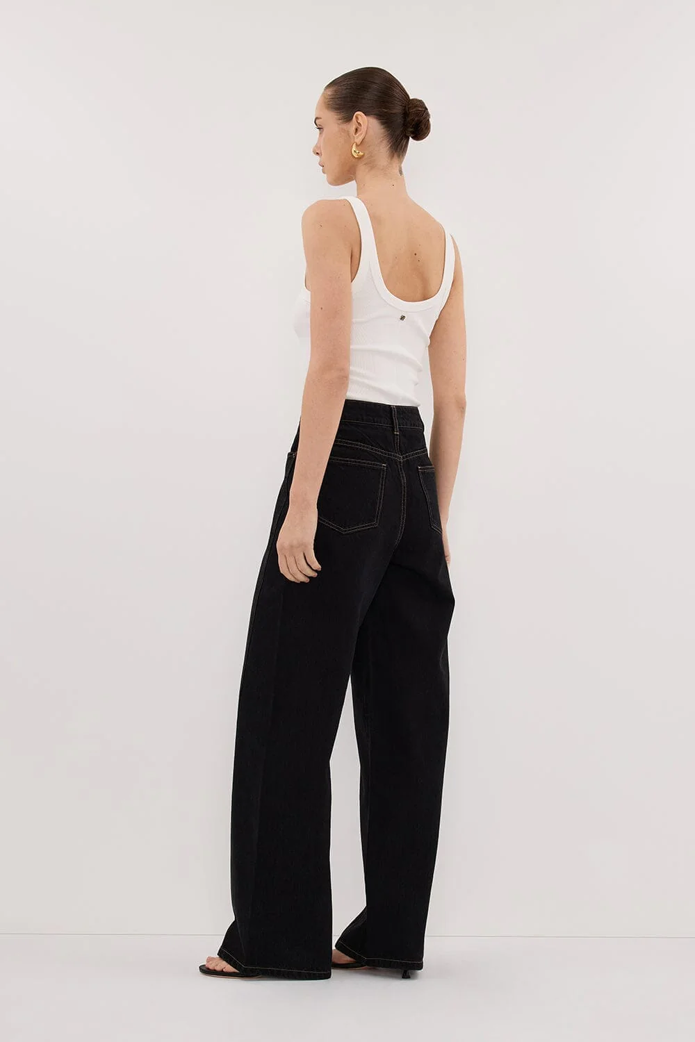 CARSON JET BLACK TALL WIDE LEG JEAN - Image 4