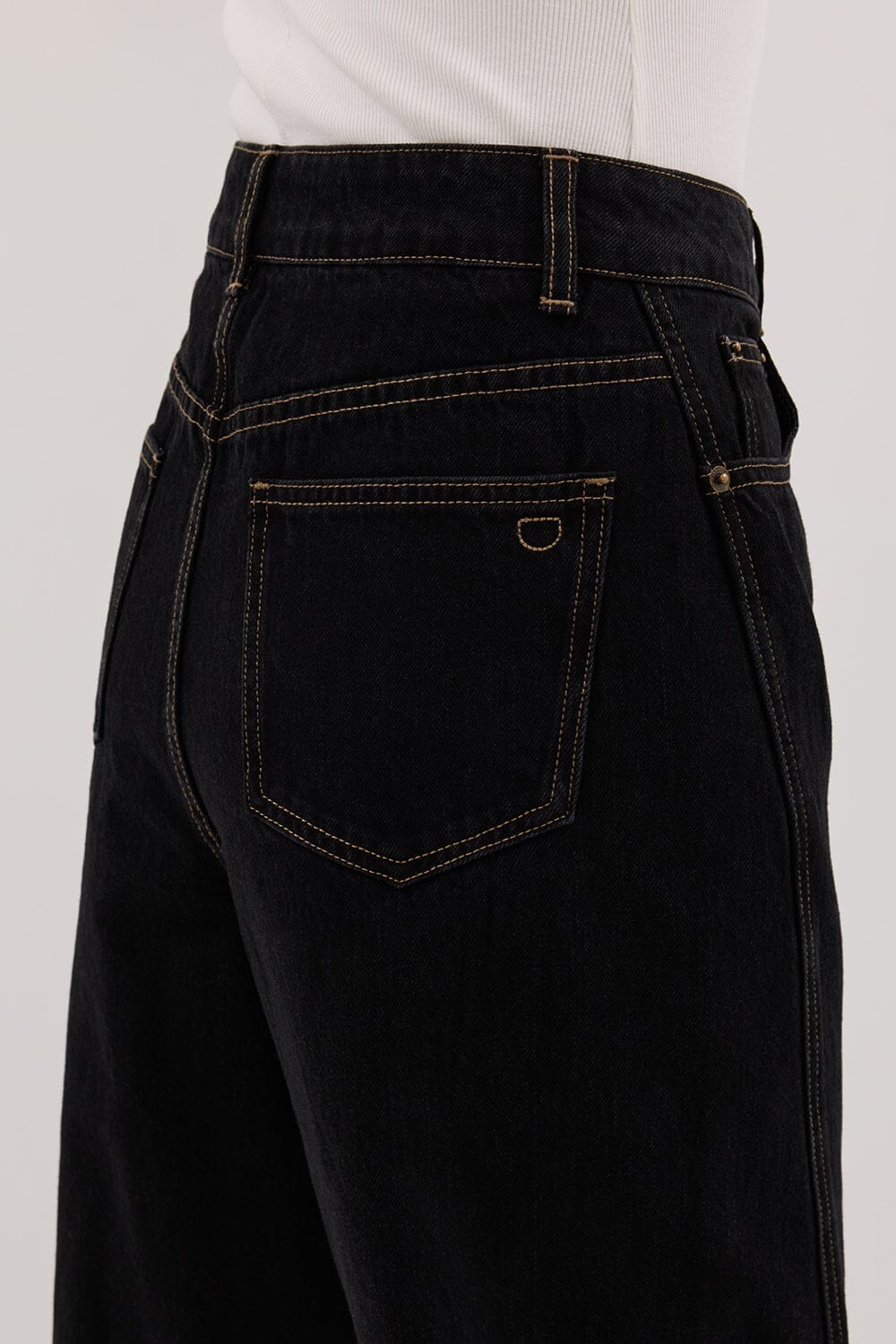 CARSON JET BLACK TALL WIDE LEG JEAN - Image 6