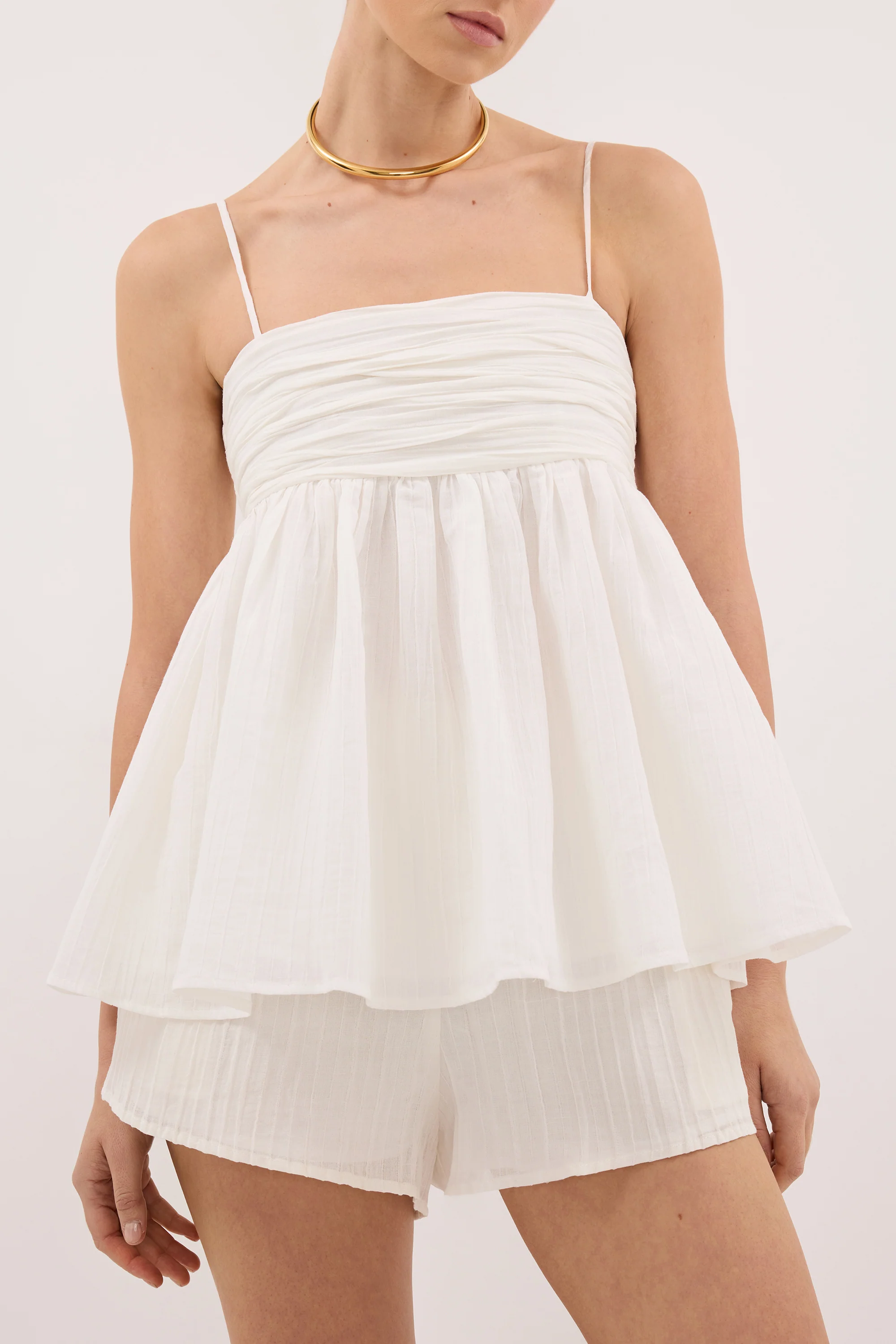 CASEY IVORY CRINKLE RAMIE TOP - PRE ORDER - Image 5